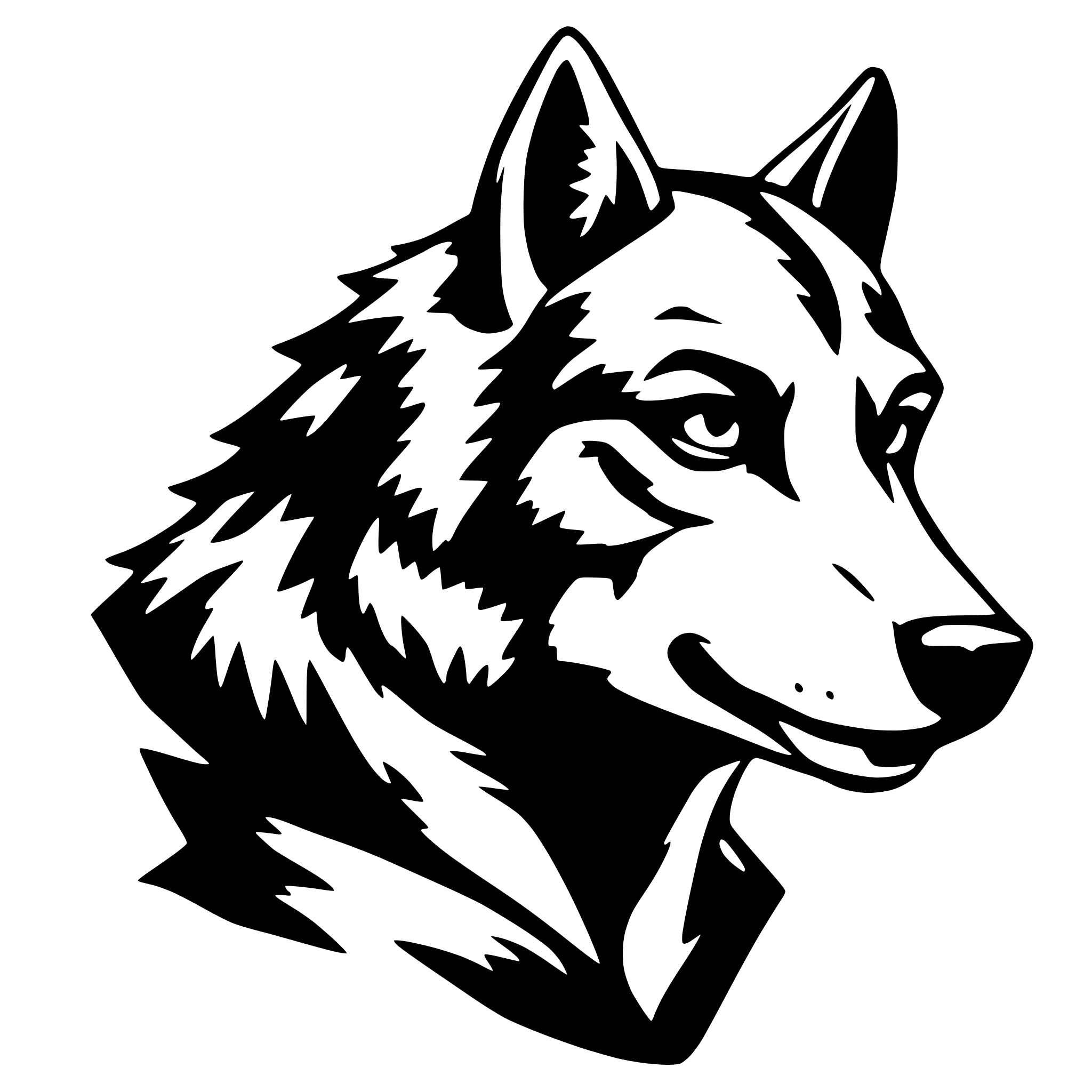 AI-generated SVG of a humanized wolf