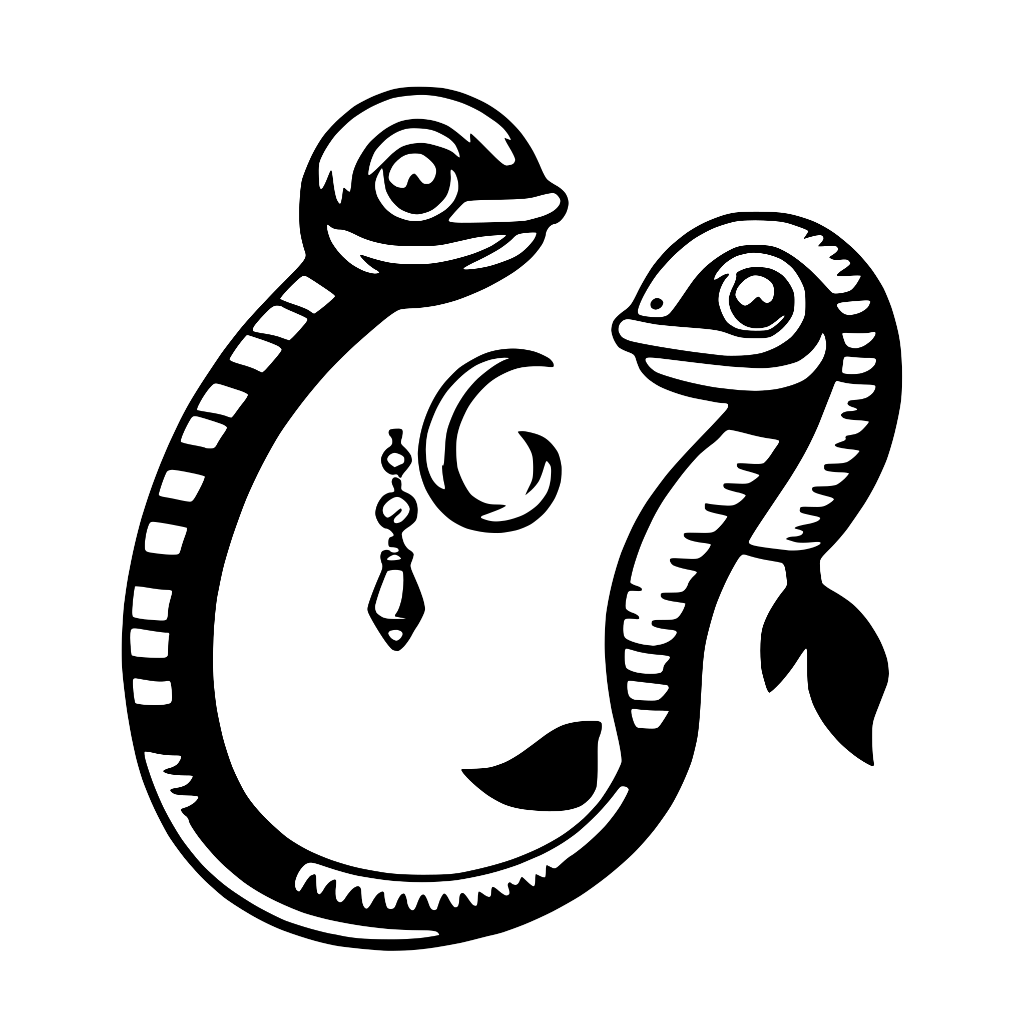 AI-generated SVG of a eel with earrings
