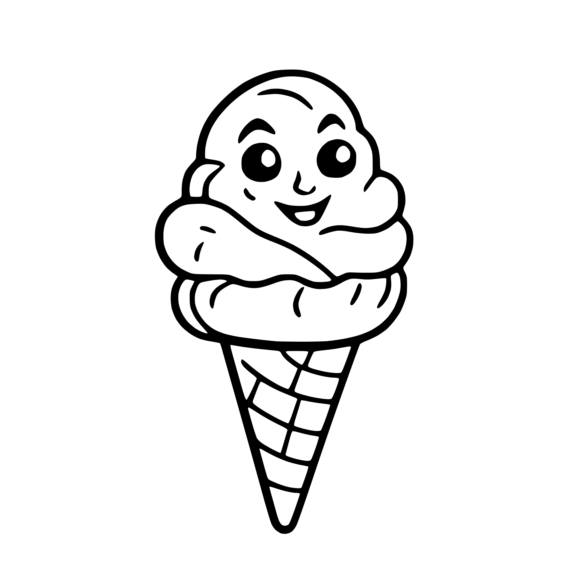 AI-generated SVG of a a cheerful sun holding an ice cream cone