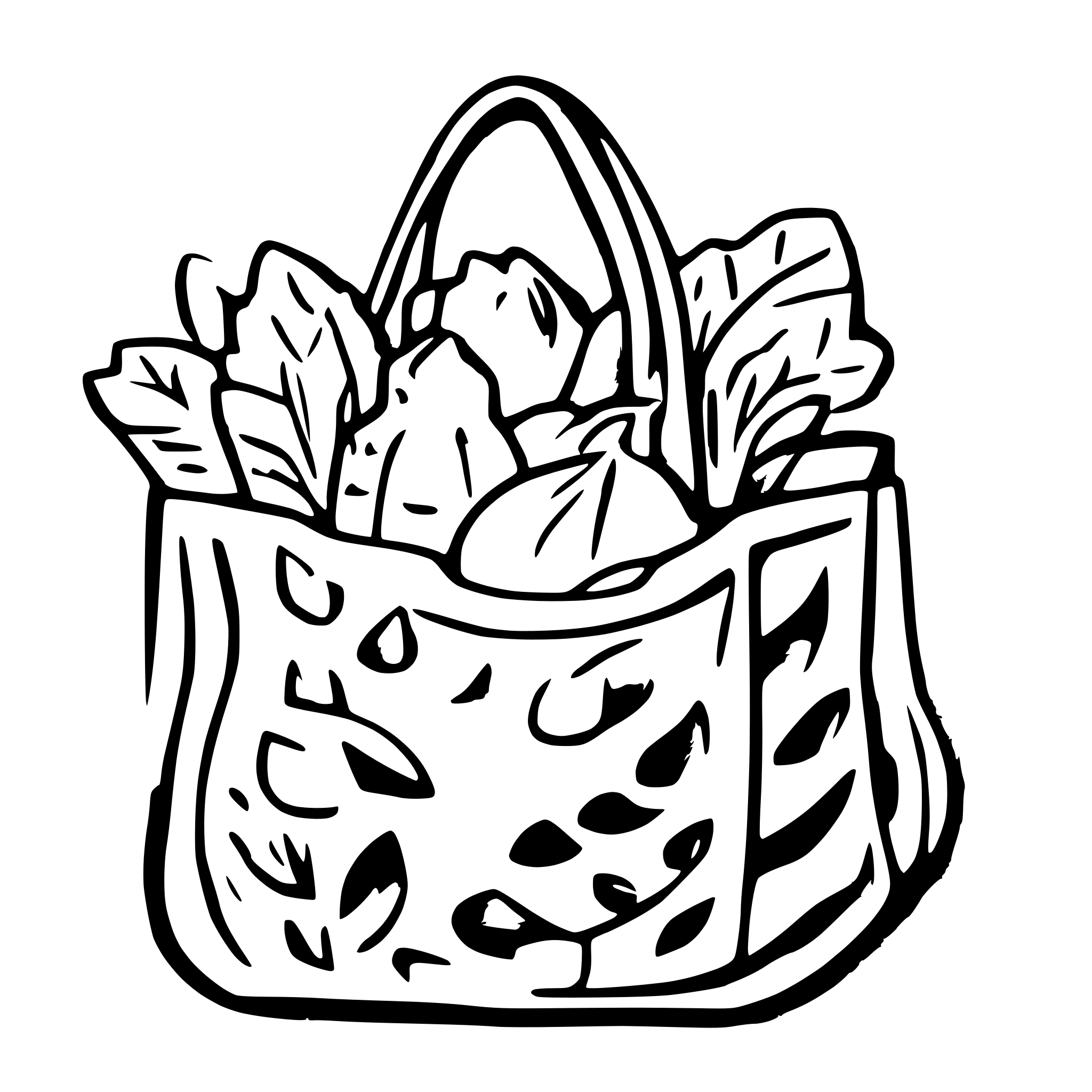 AI-generated SVG of 'mesh bag with groceries'