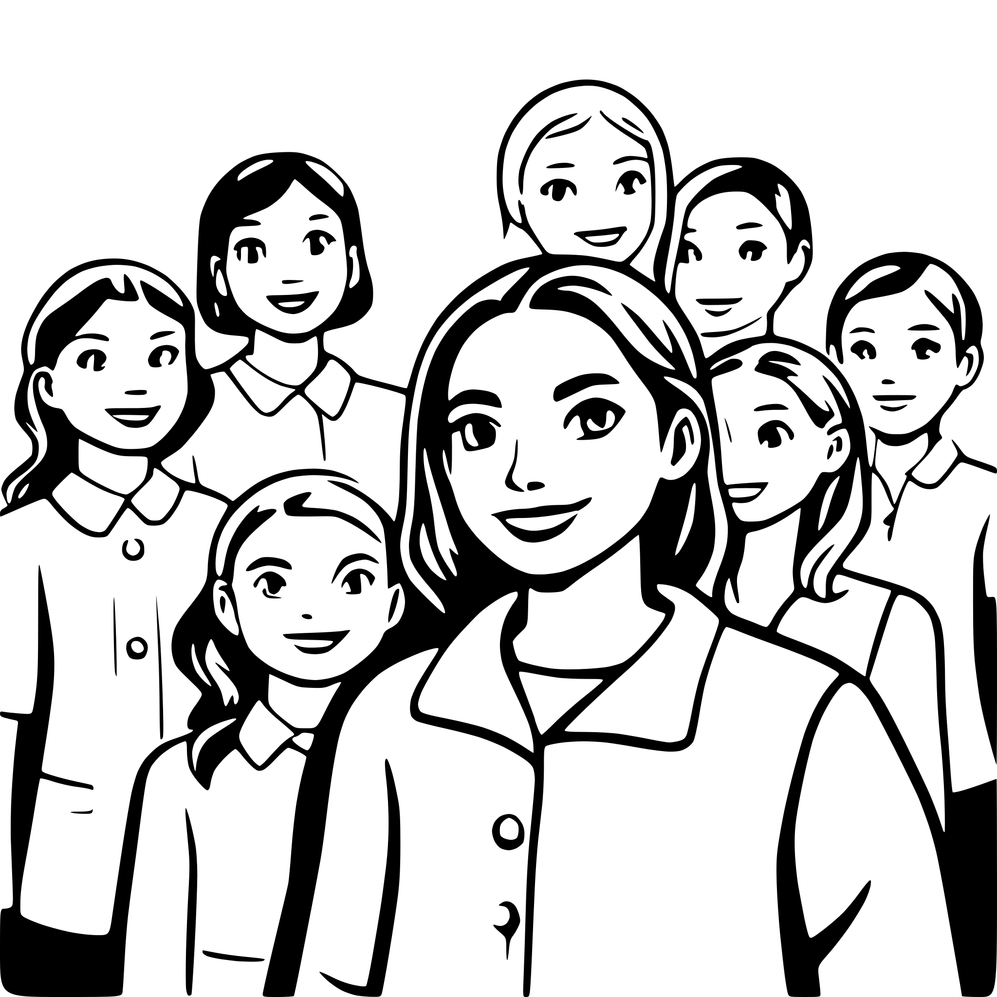 AI-generated SVG of a educator says goodbye to 8 children