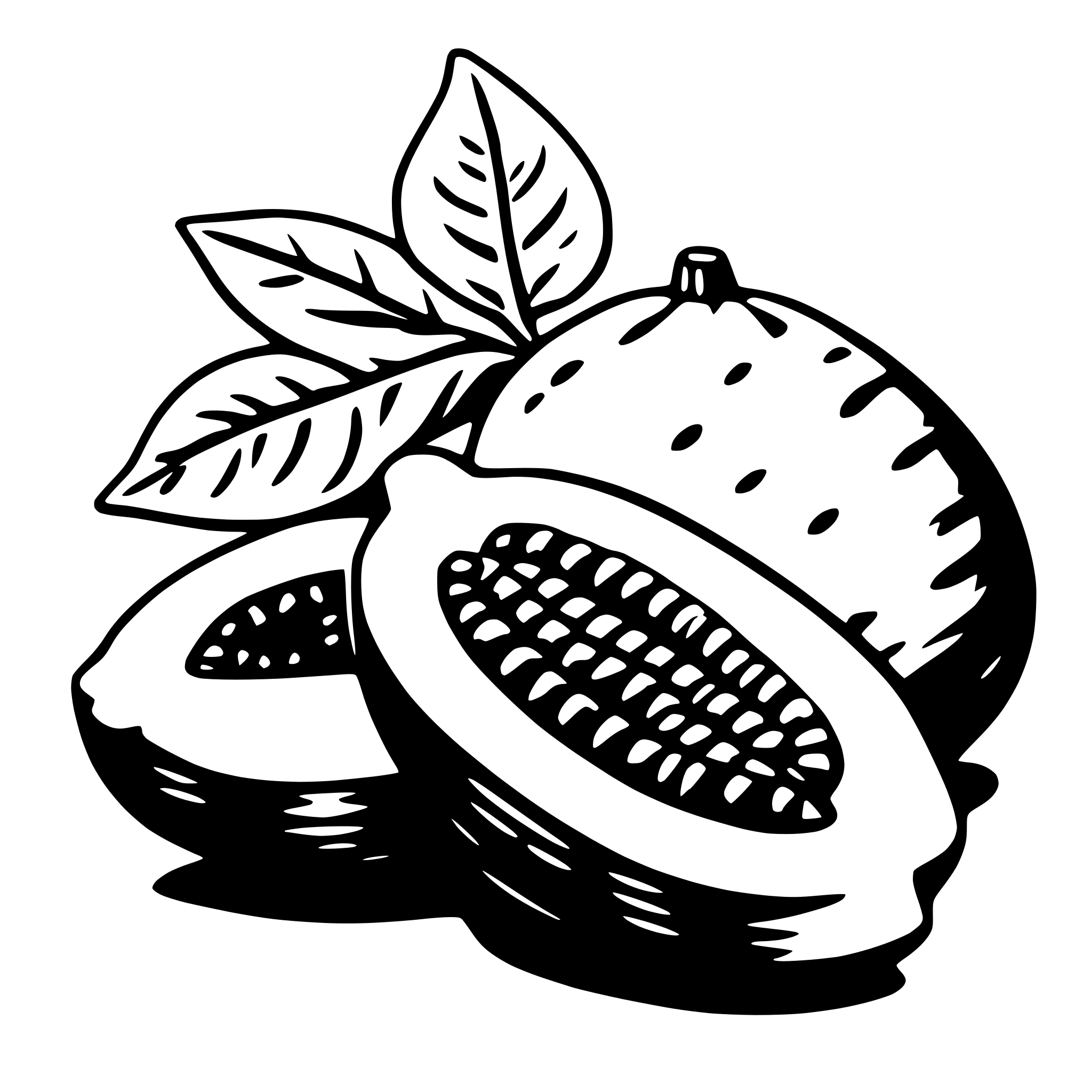 AI-generated SVG of a papaya