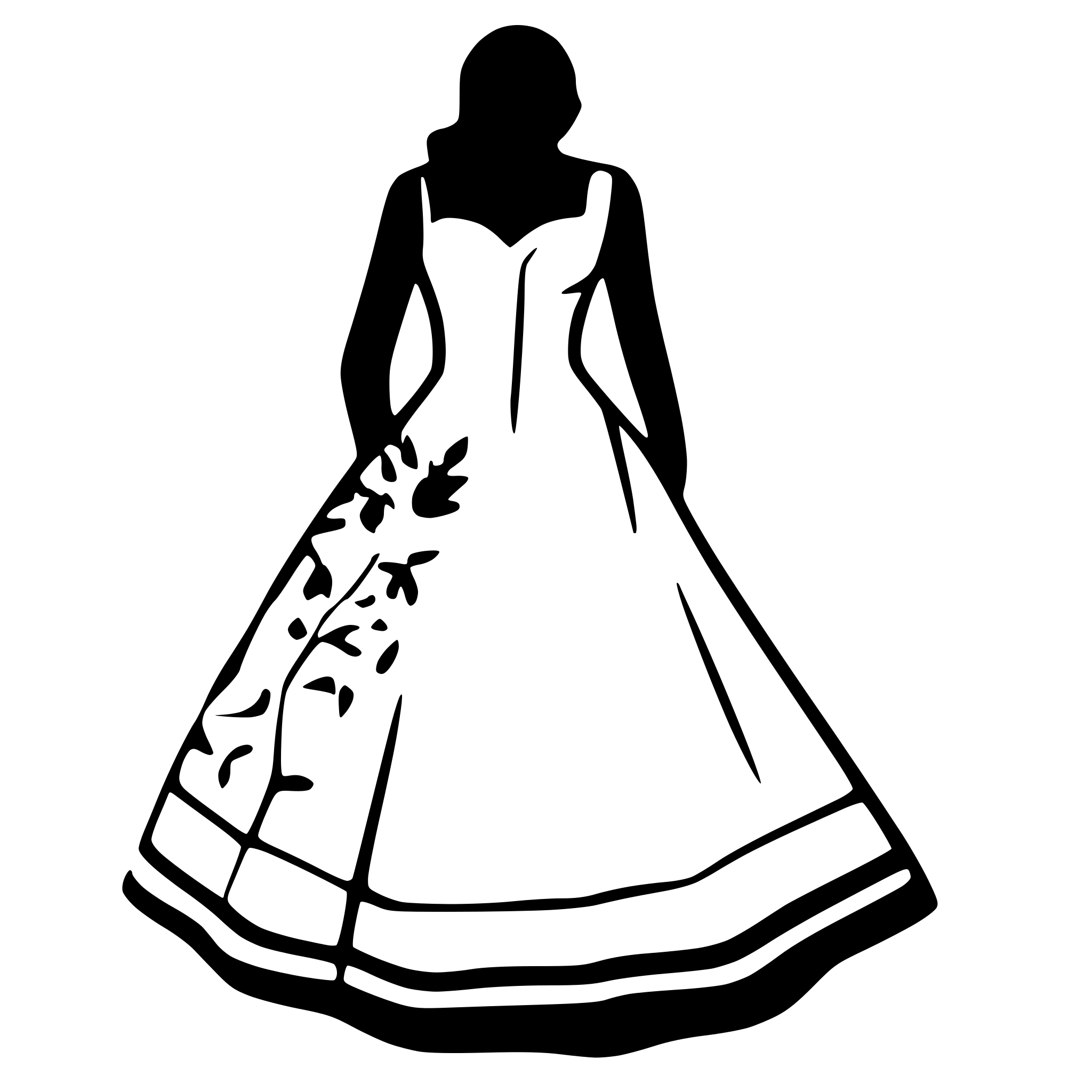 AI-generated SVG of a Create an outline of an elegant and fancy occasion dress without a model