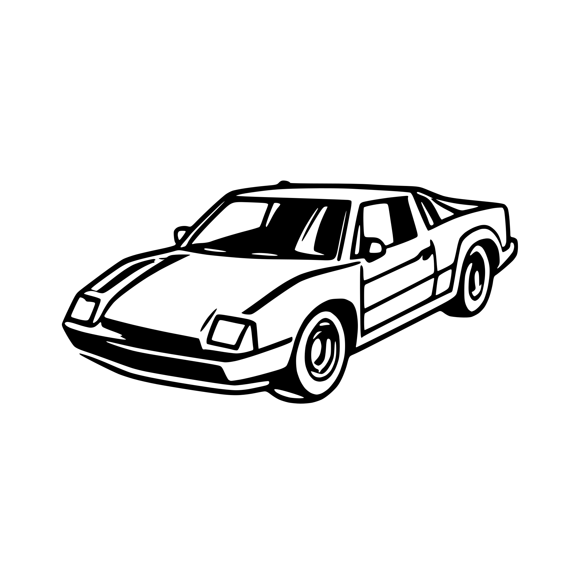 AI-generated SVG of a knight rider car kitt sticking out of a picture frame