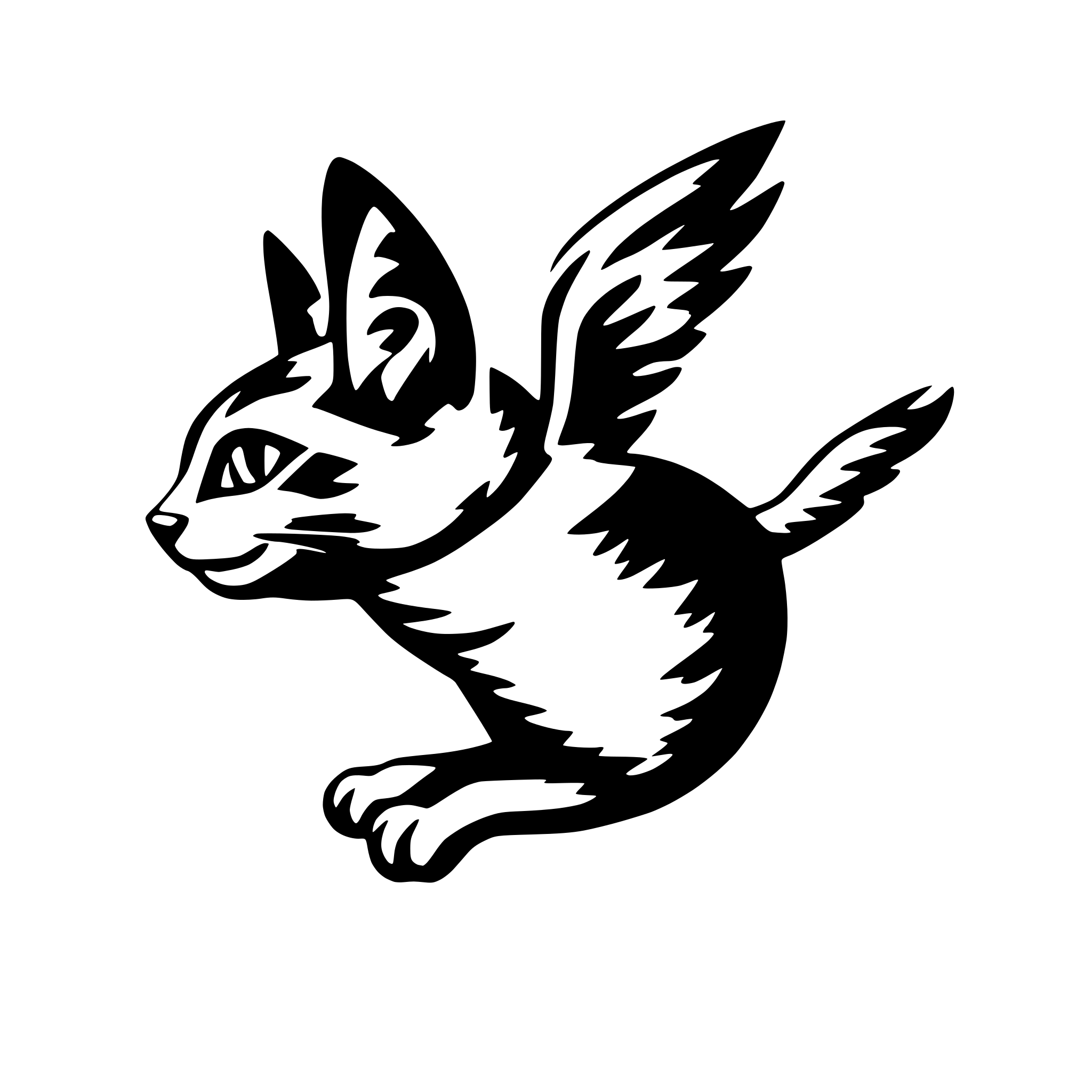 AI-generated SVG of 'flying cat'
