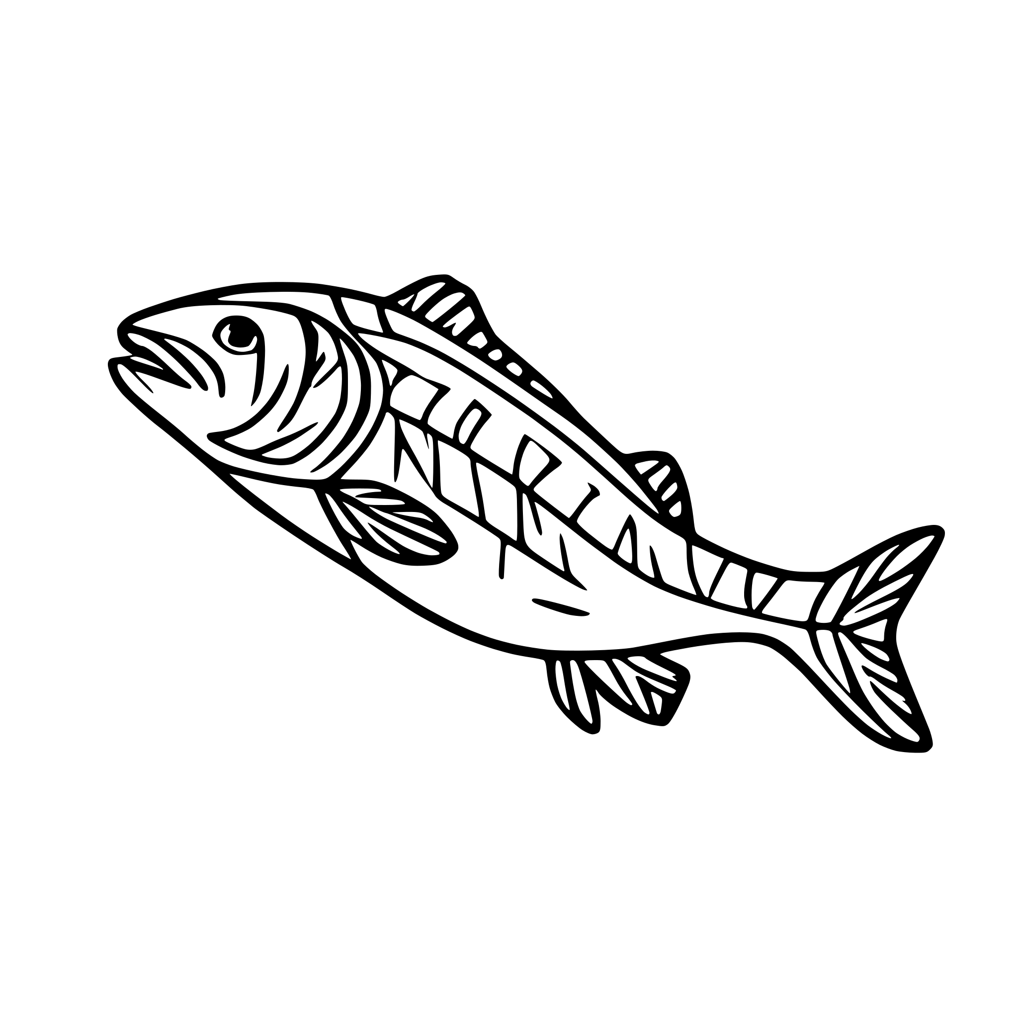 AI-generated SVG of a native salmon