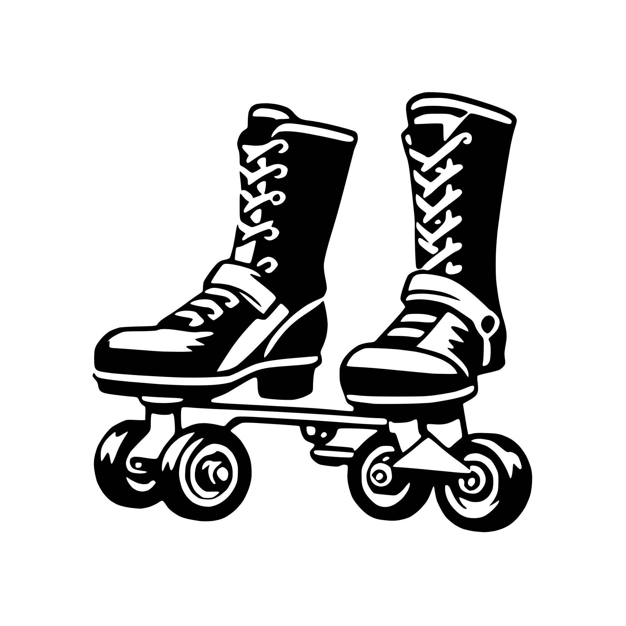 AI-generated SVG of 'rollerblades'