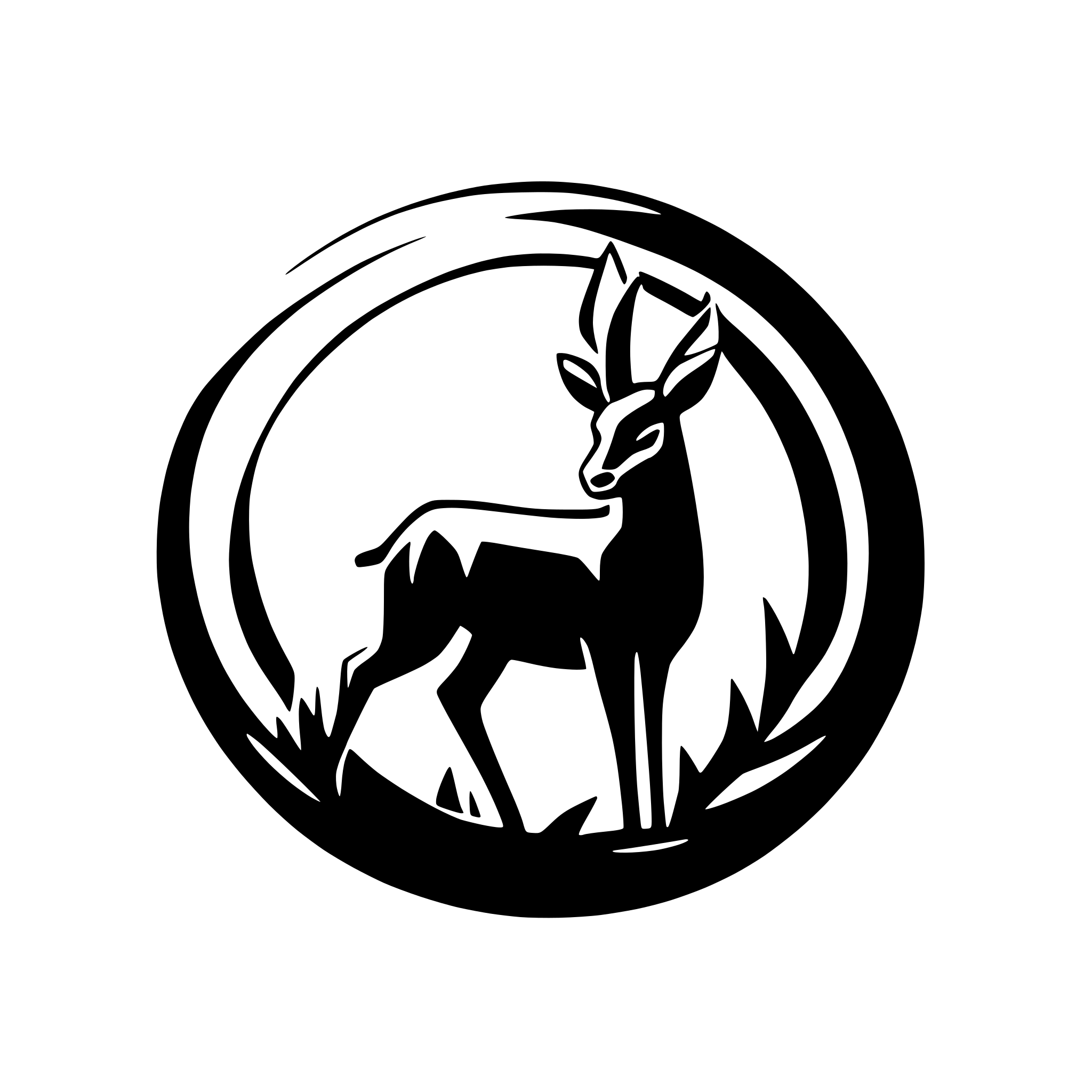 AI-generated SVG of 'gazelle head silhouette inside a circle'