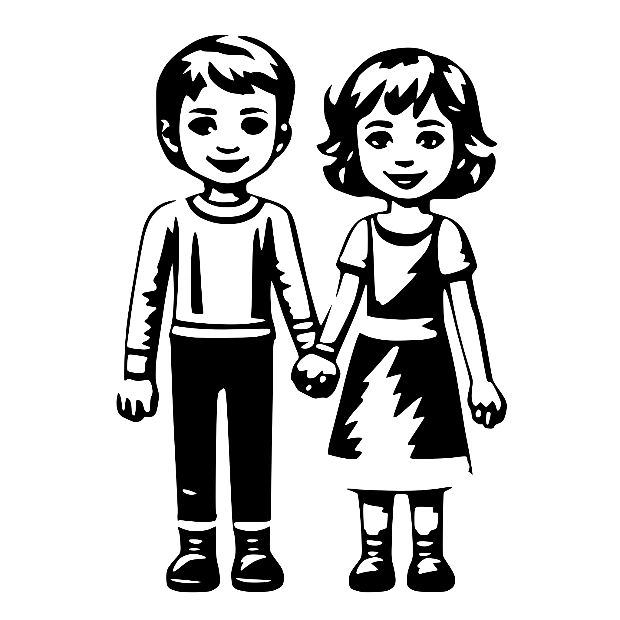 AI-generated SVG of a an educatorn with toddlers holding hands