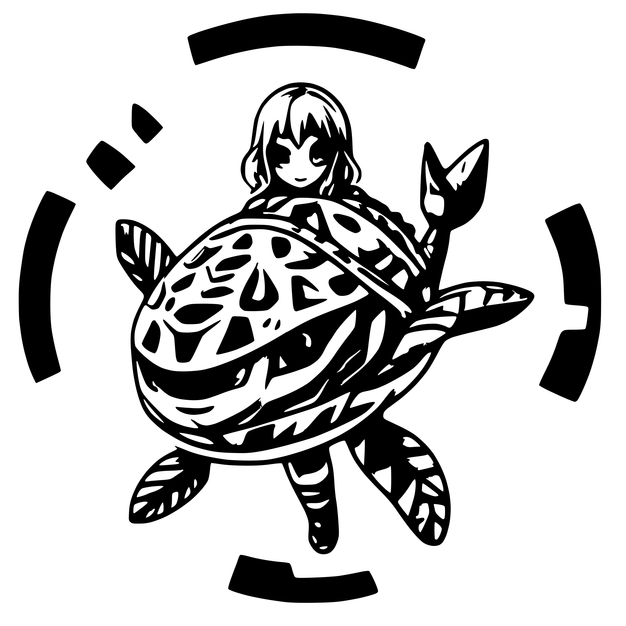 AI-generated SVG of a tartaruga voando