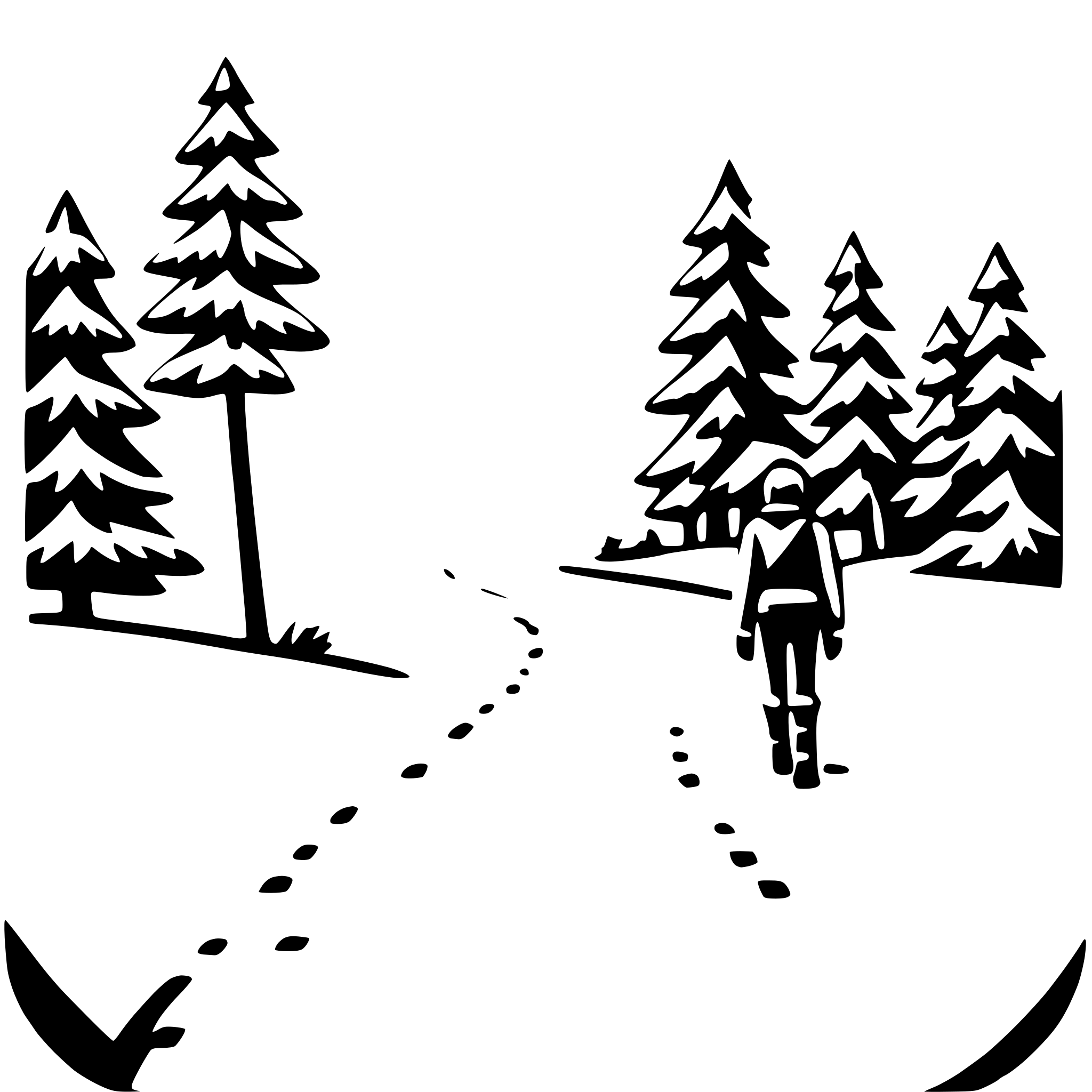 AI-generated SVG of 'snowy forest trek'