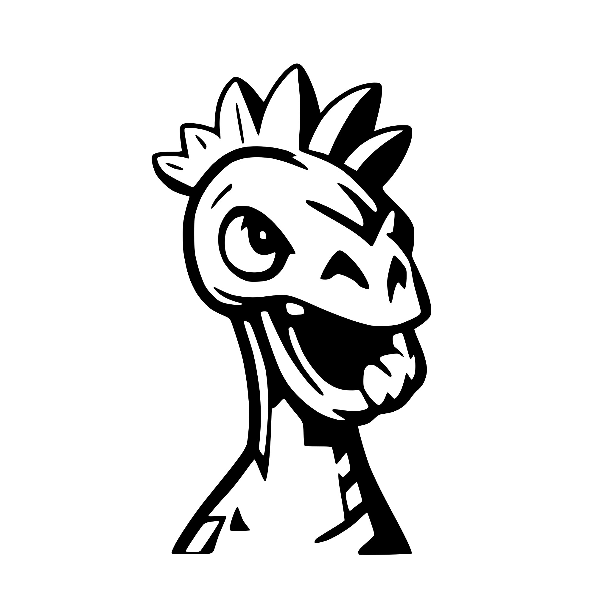 AI-generated SVG of a a dead roosters head with open beak lolling out tongue and xes for eyes