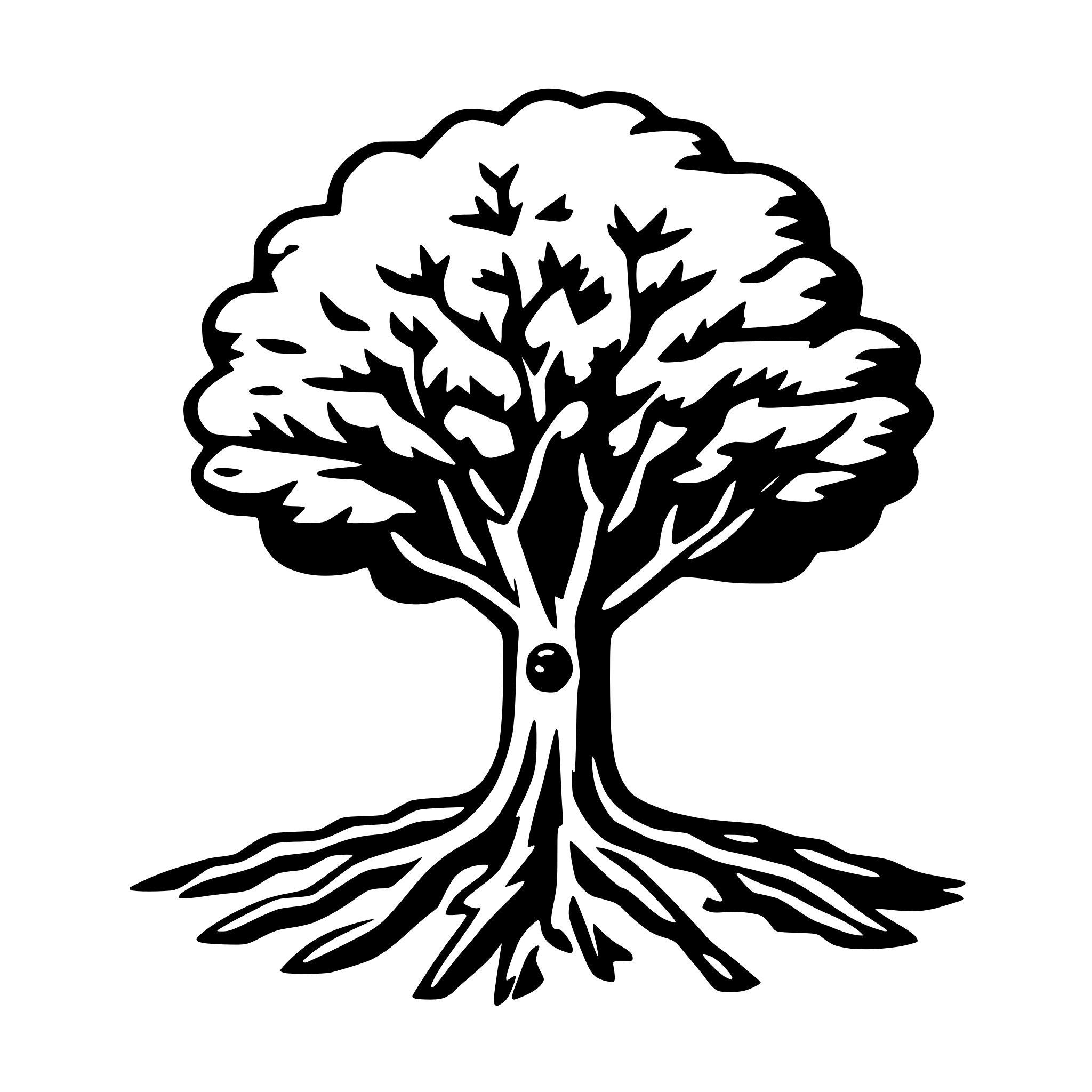 AI-generated SVG of 'tree and roots'