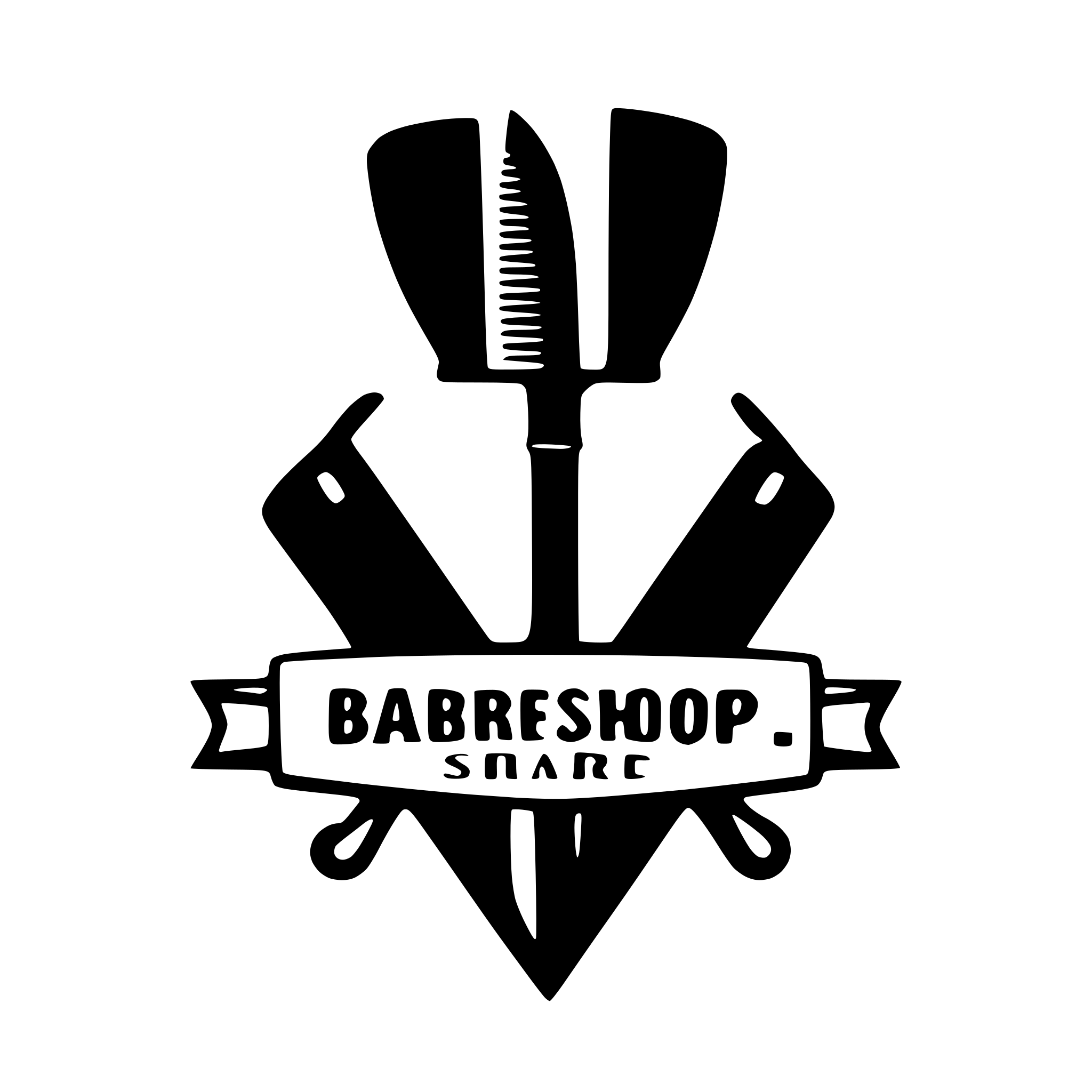 AI-generated SVG of a barbershop logo with a scissor in the middle