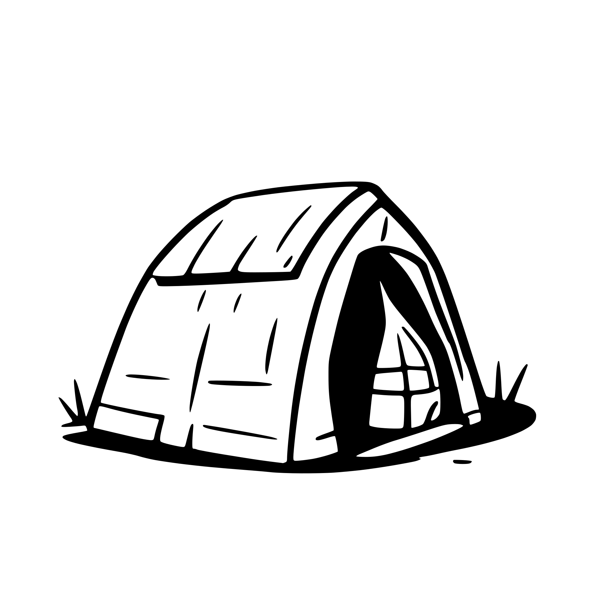 AI-generated SVG of 'A homeless tent with building background'