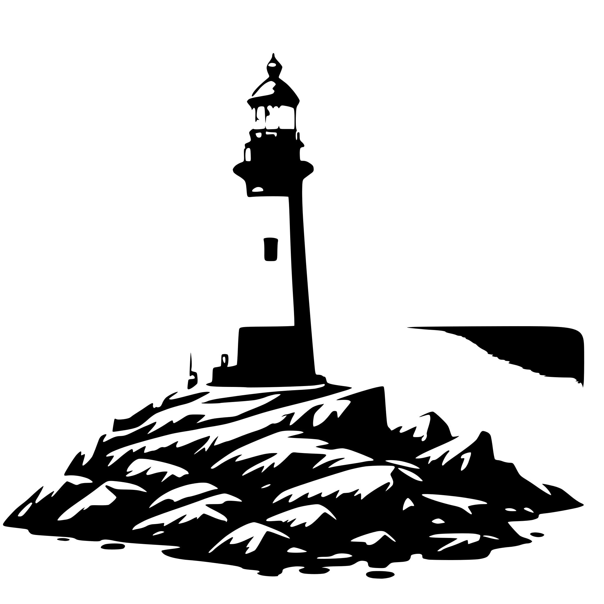 AI-generated SVG of a A lighthouse on a rocky shore