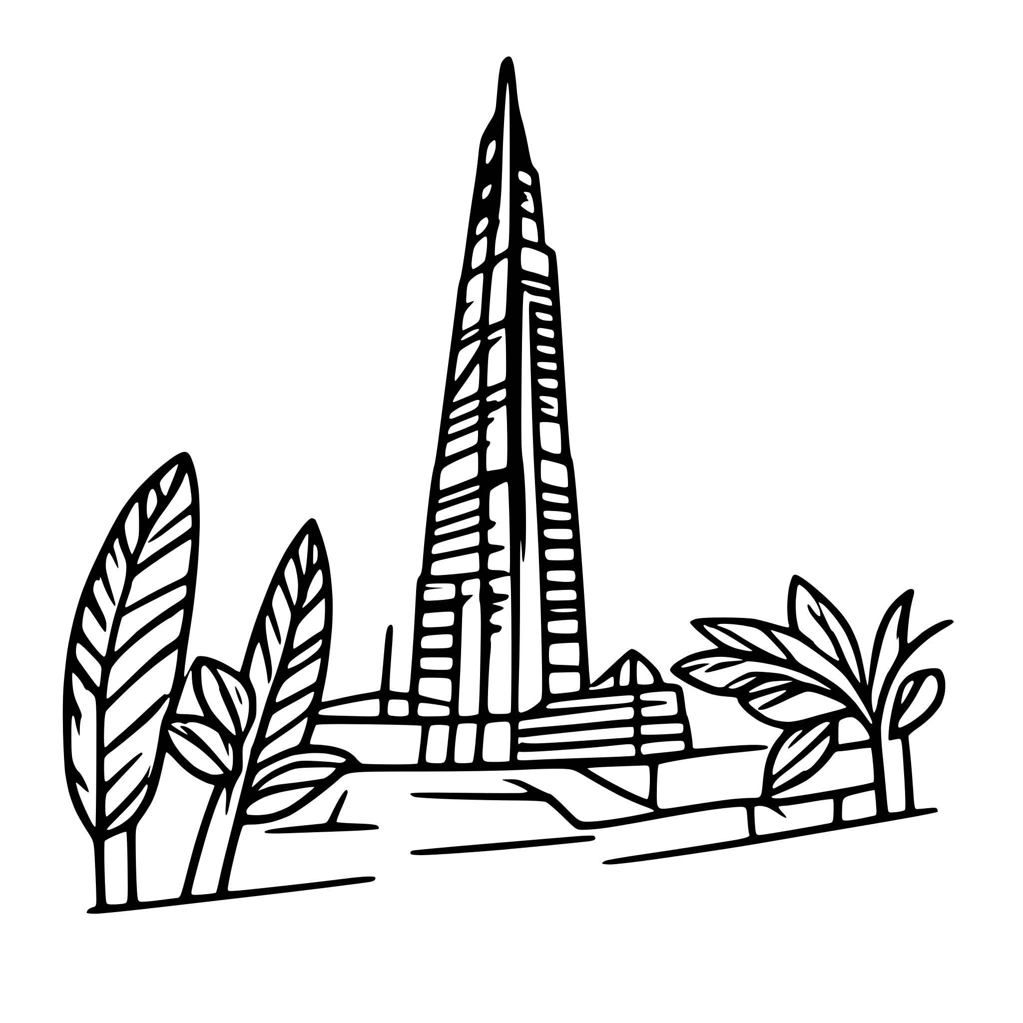 AI-generated SVG of a A black-and-white line-art illustration of the Burj Khalifa. Draw it in a coloring book style, with clean outlines, no intricate details and no shading. AI-generated SVG of a A black-and-white line-art illustration of the Burj Khalifa. Draw it in a coloring book style, with clean outlines, no intricate details and no shading.