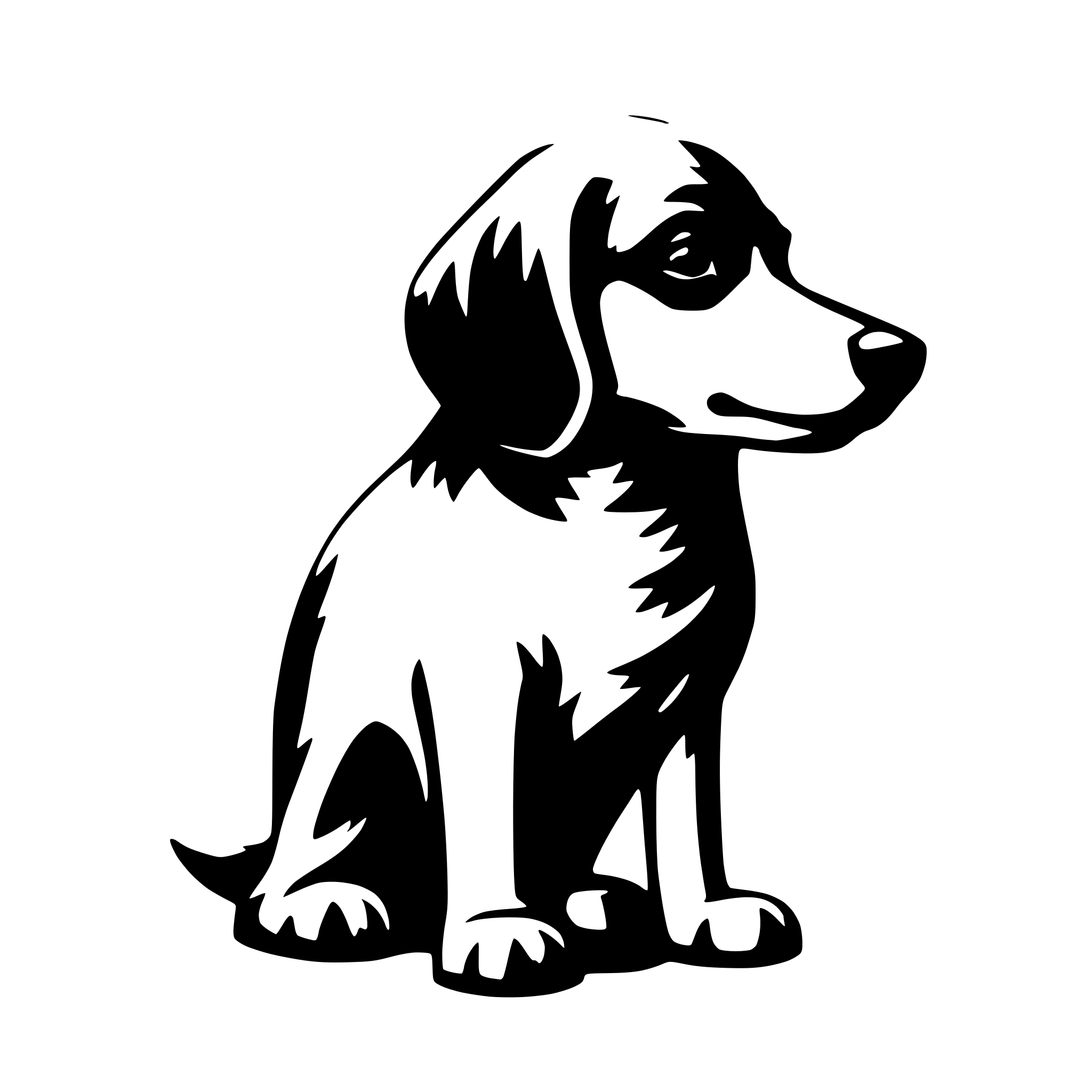 AI-generated SVG of 'dog with wagging tail'