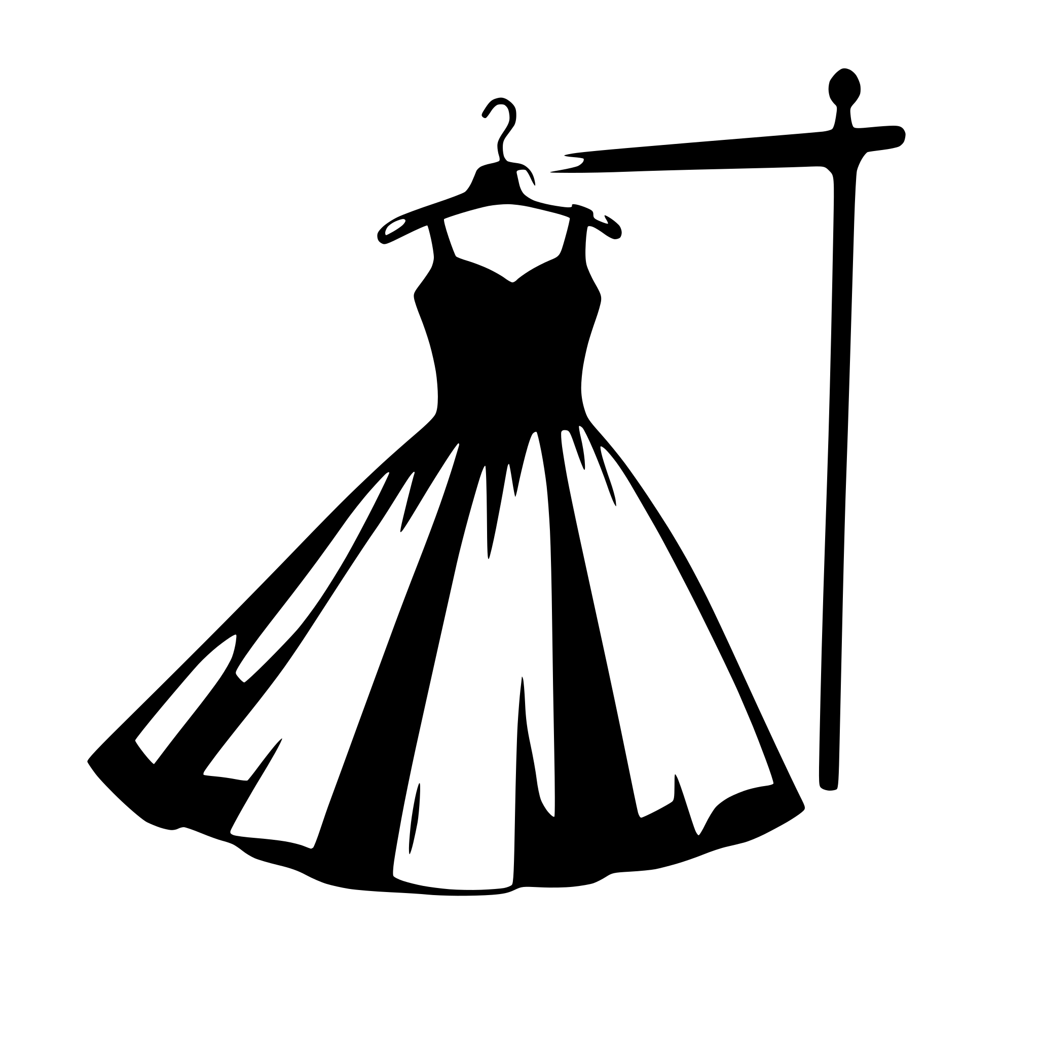 AI-generated SVG of a tailor dress on a hanger with a wide skirt