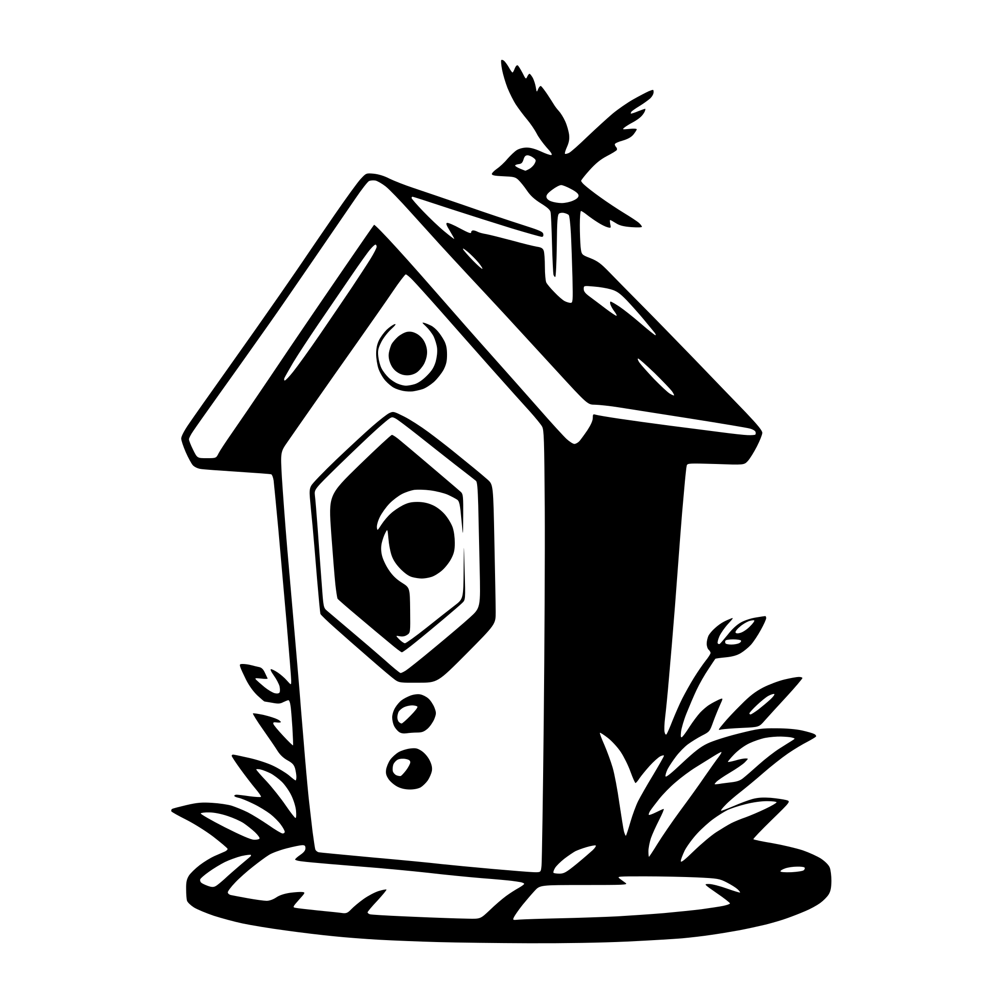 AI-generated SVG of 'birdhouse'