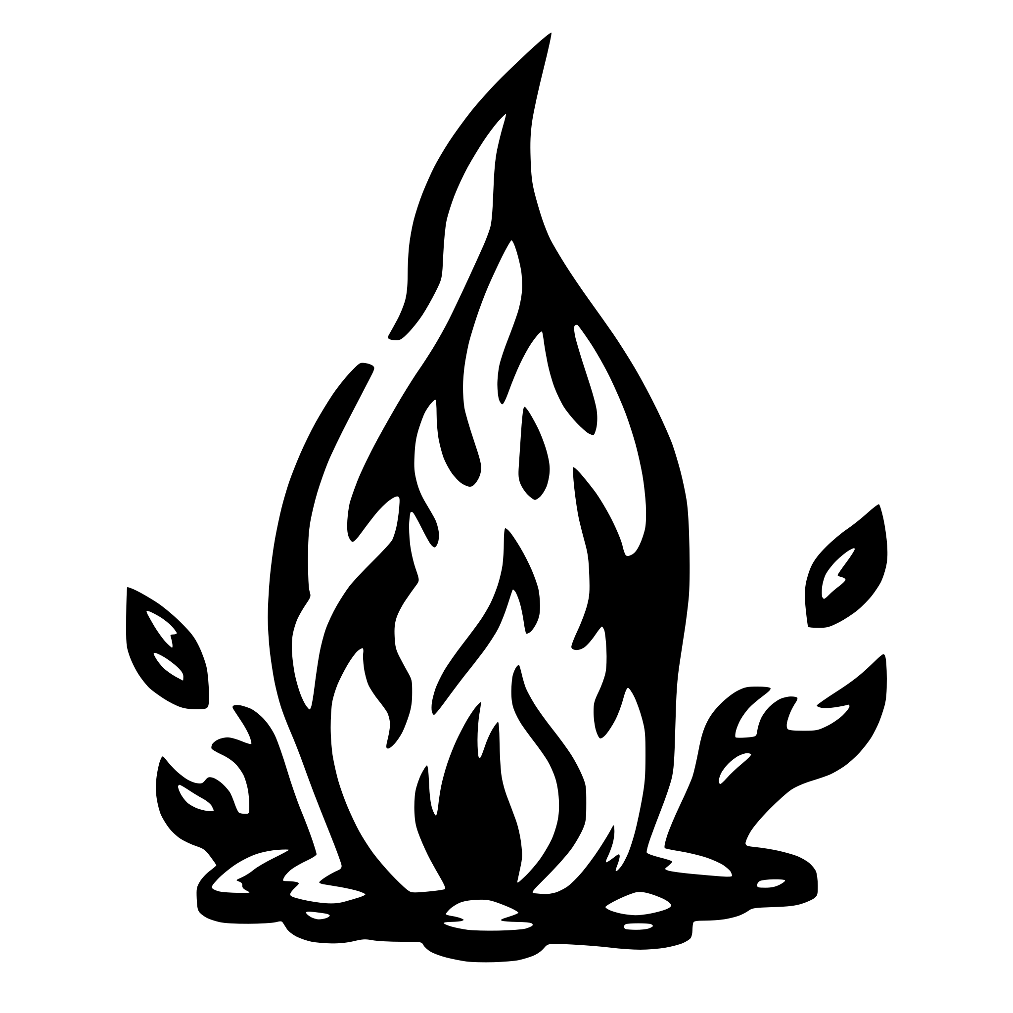 AI-generated SVG of a A small flame with several tongues of fire