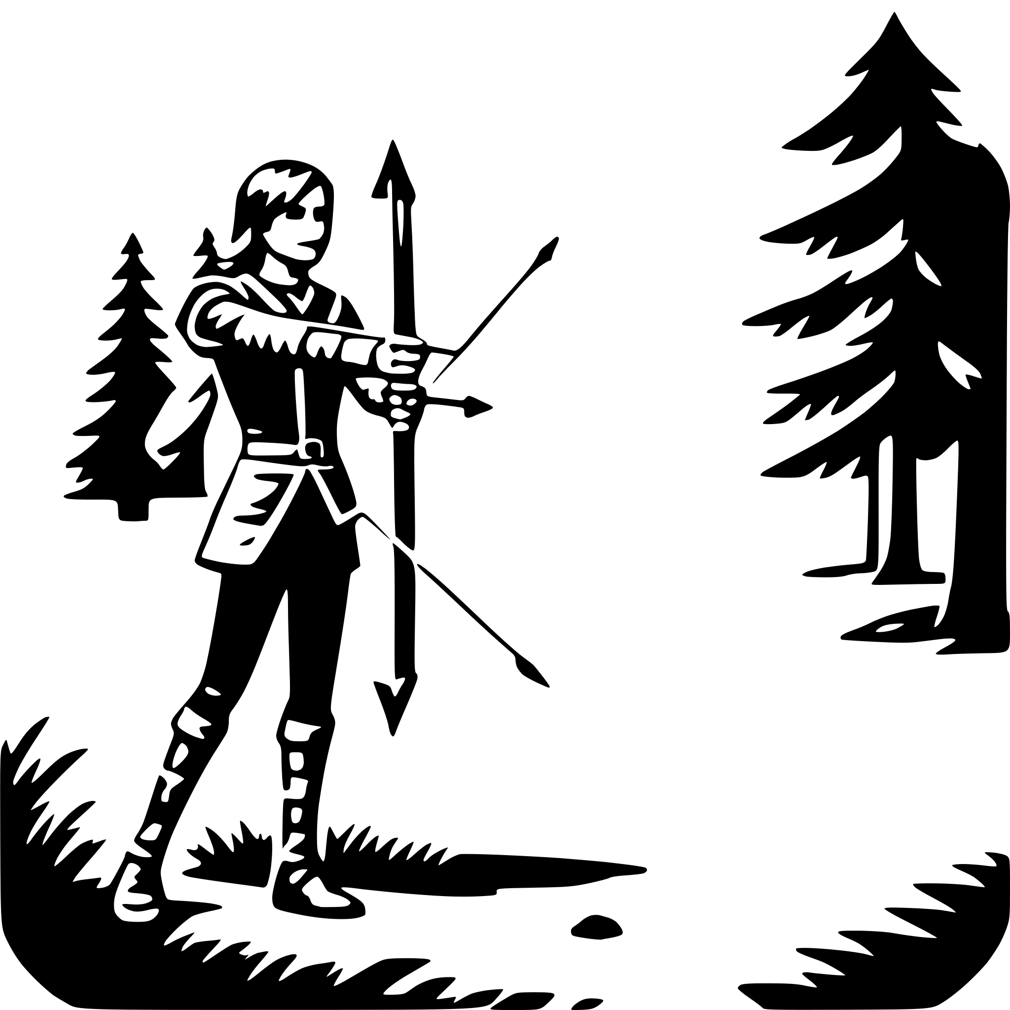 AI-generated SVG of 'archery in forest'