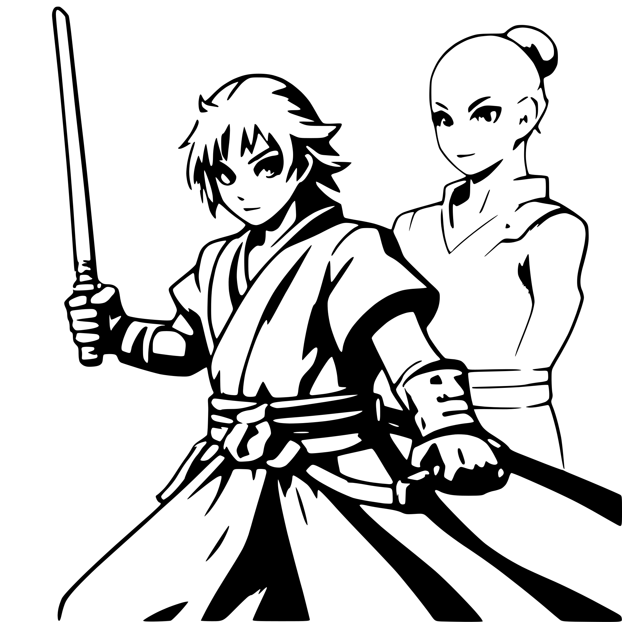 AI-generated SVG of a samurai and dragon duel