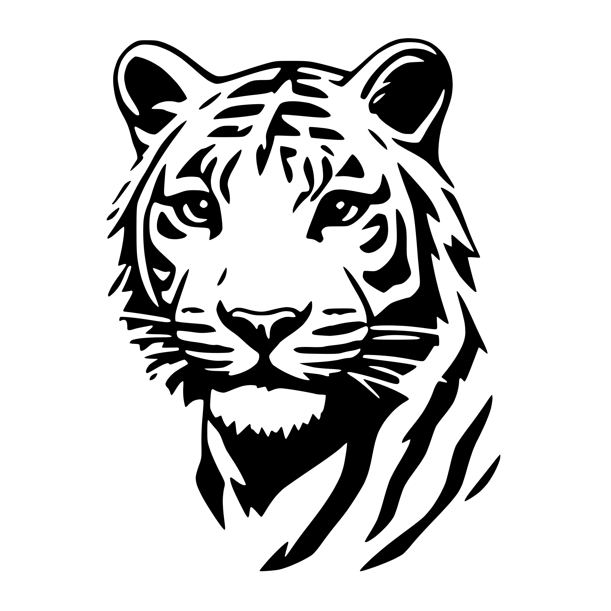 AI-generated SVG of 'draw tigr simple line'