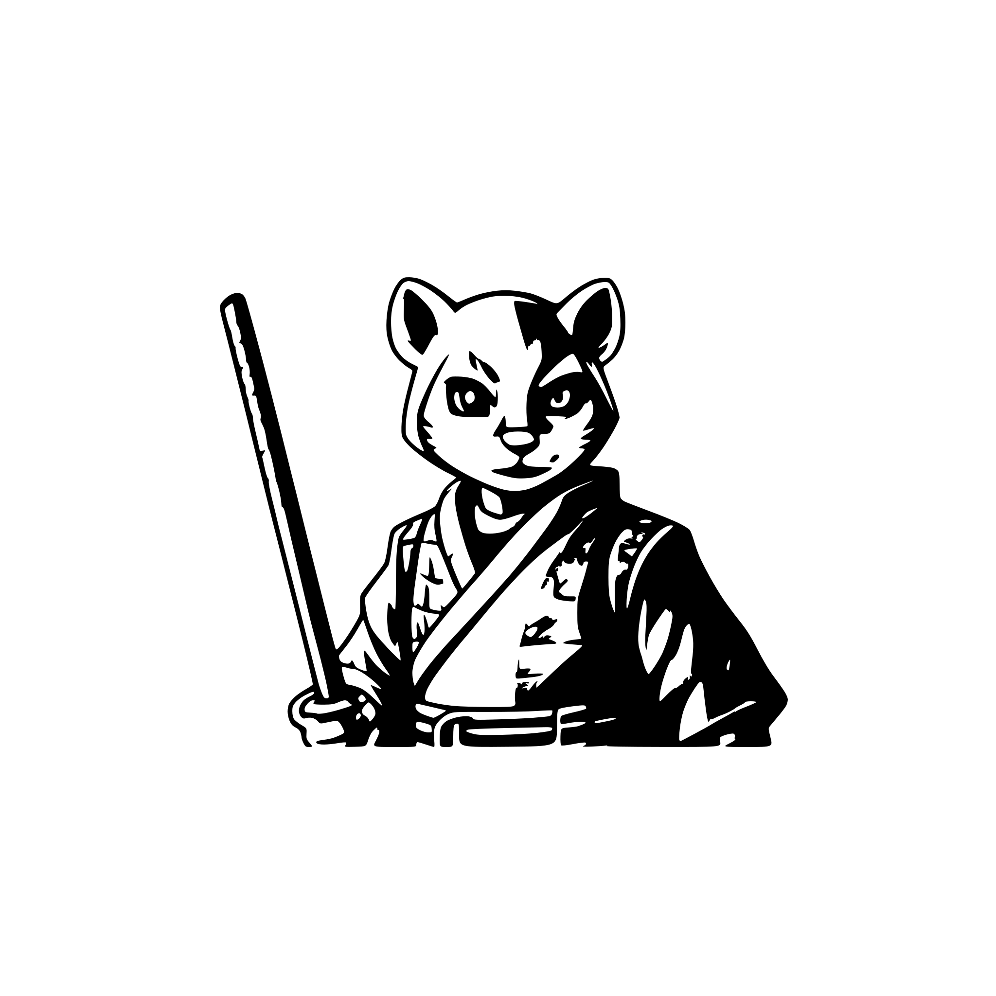 AI-generated SVG of a Ferret samurai