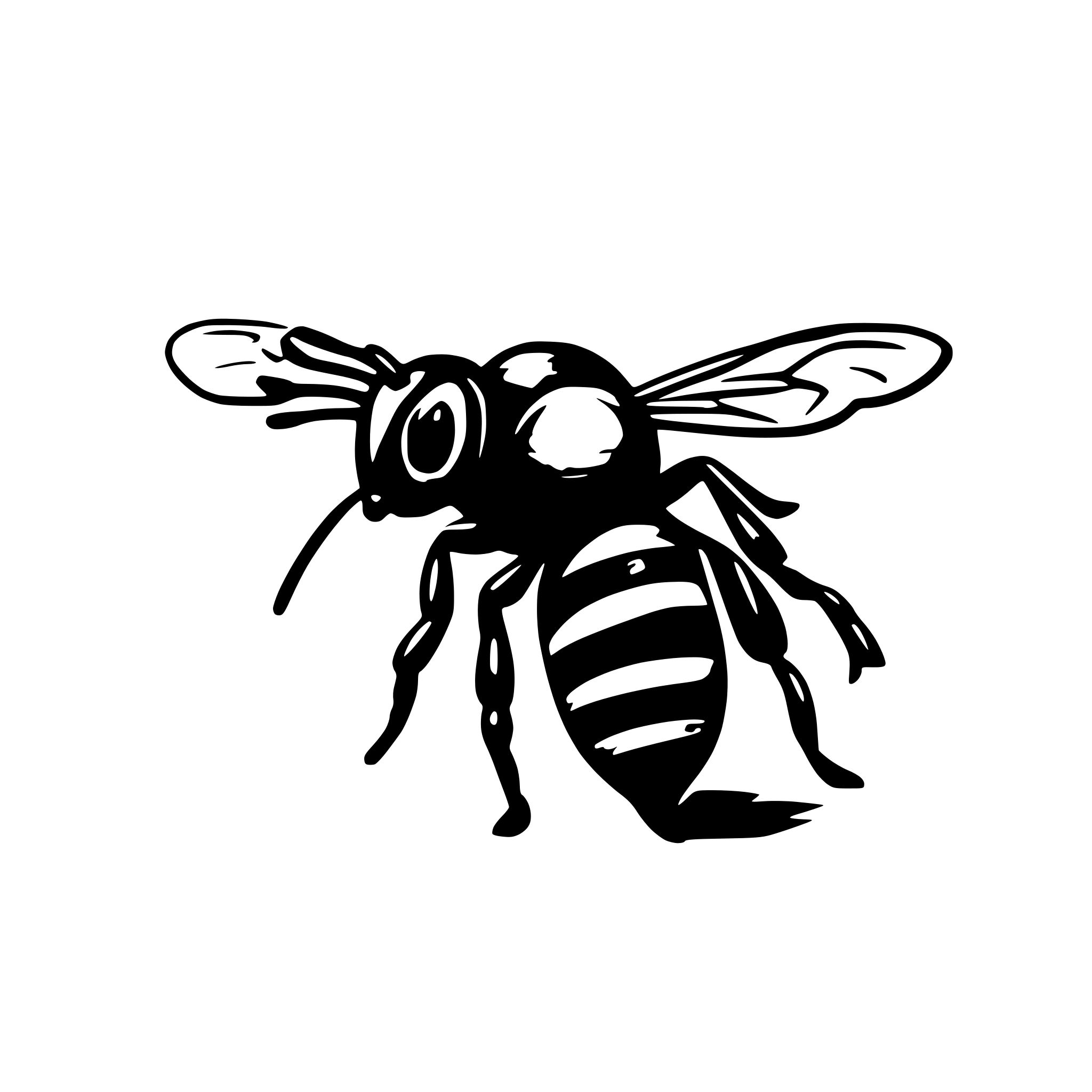AI-generated SVG of a bee sketch on paper