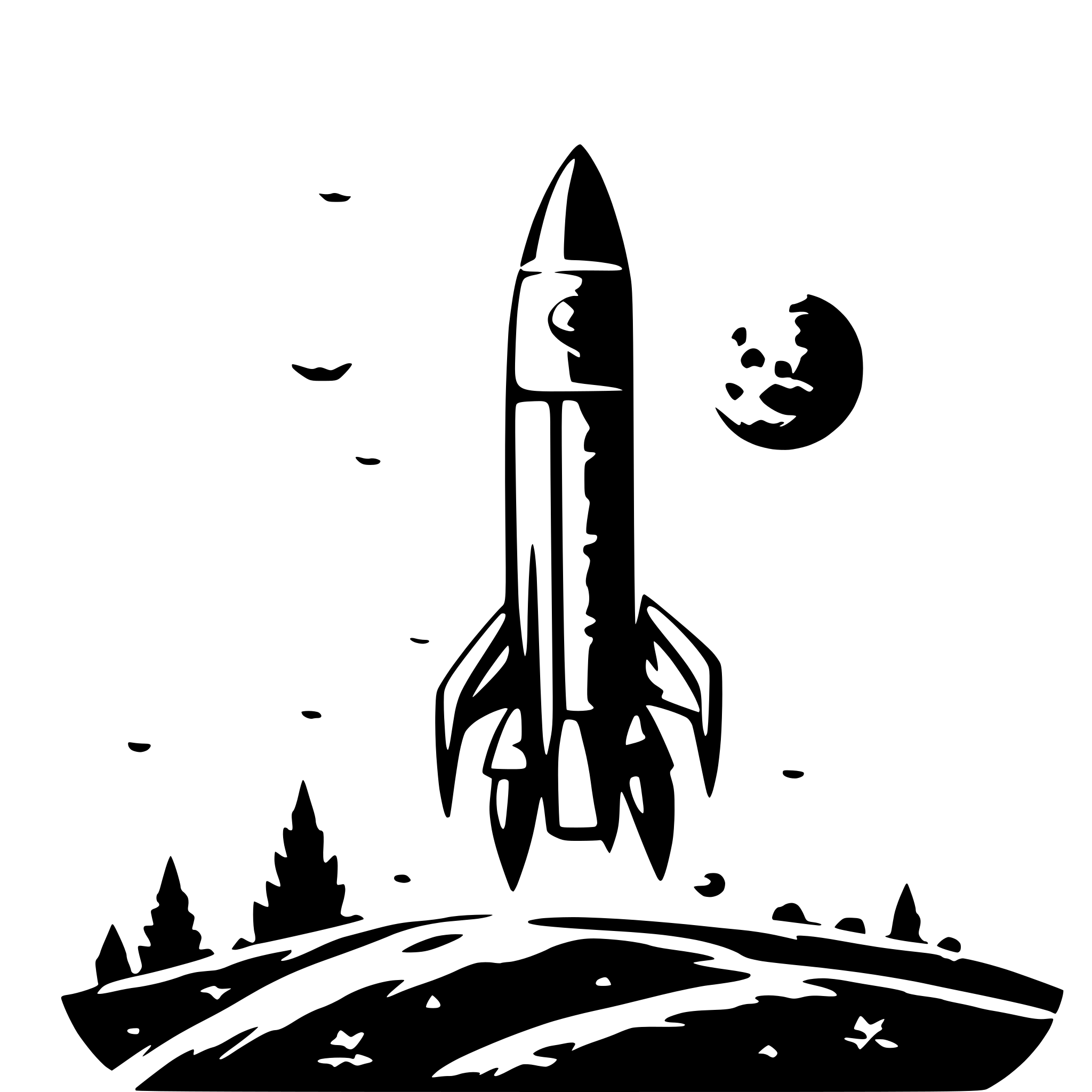 AI-generated SVG of 'rocket flying to moon'