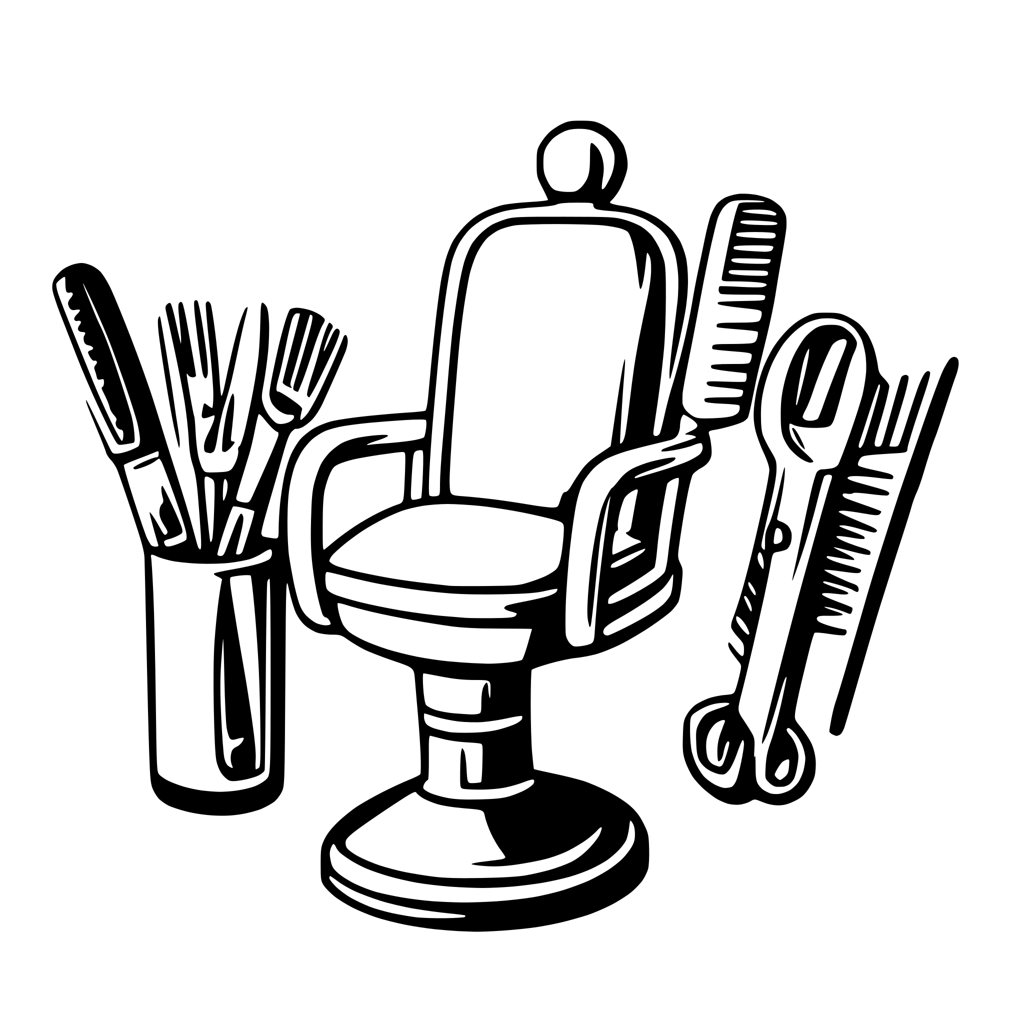 AI-generated SVG of a Barber tools
