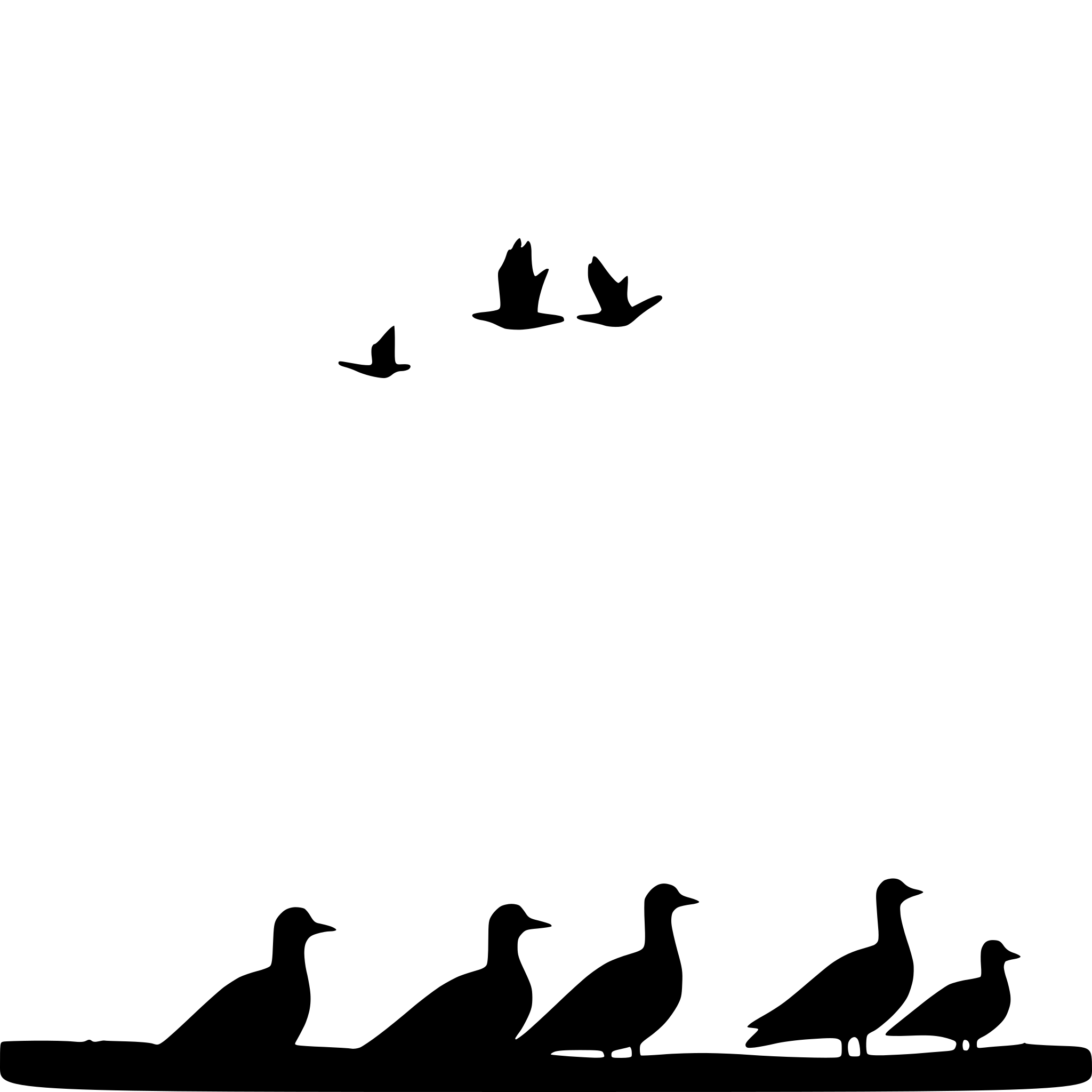AI-generated SVG of a bird flock flying at sunset