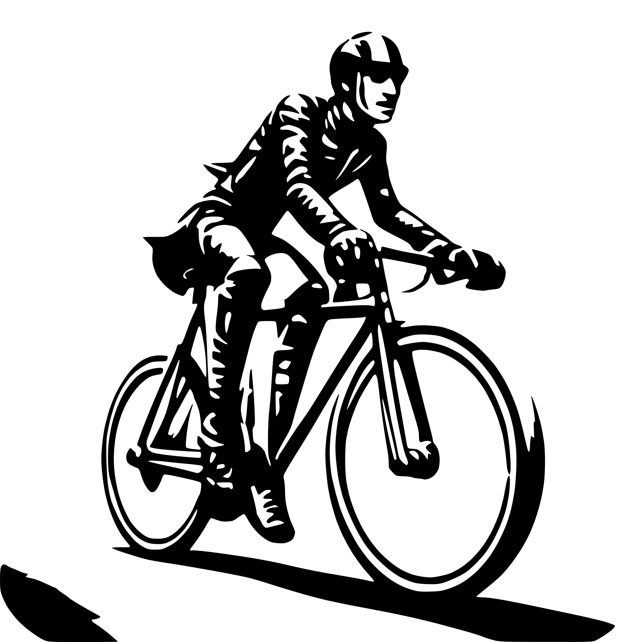 AI-generated SVG of a a man riding a road bicycle in full gear