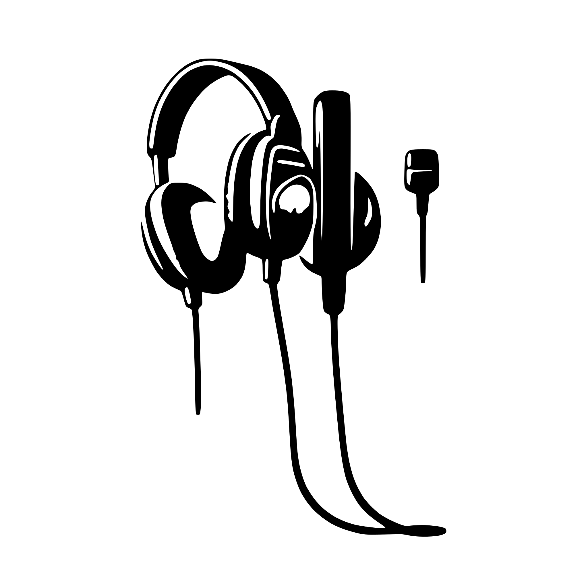 AI-generated SVG of 'vintage earphones'