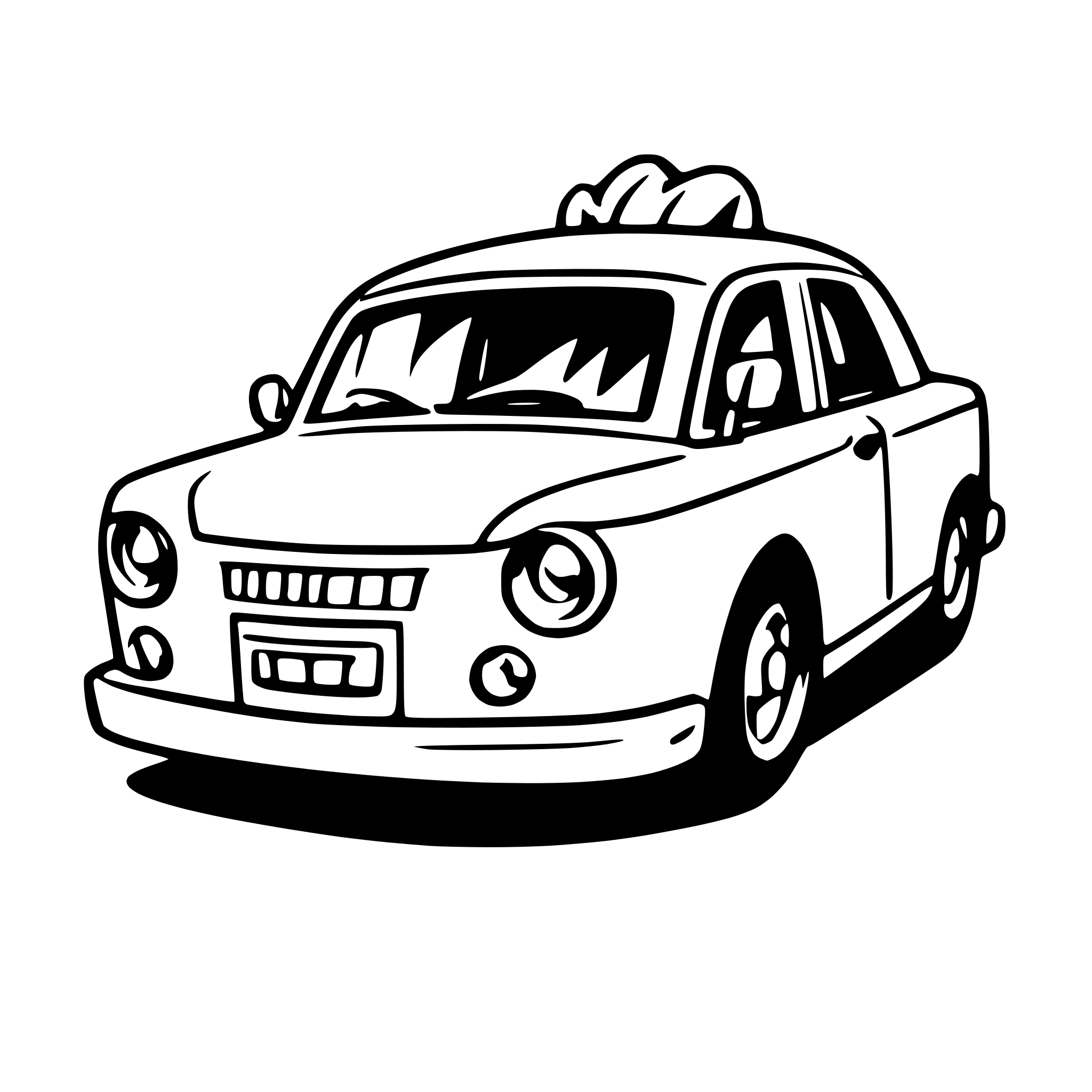 AI-generated SVG of 'yellow taxi white bumper'