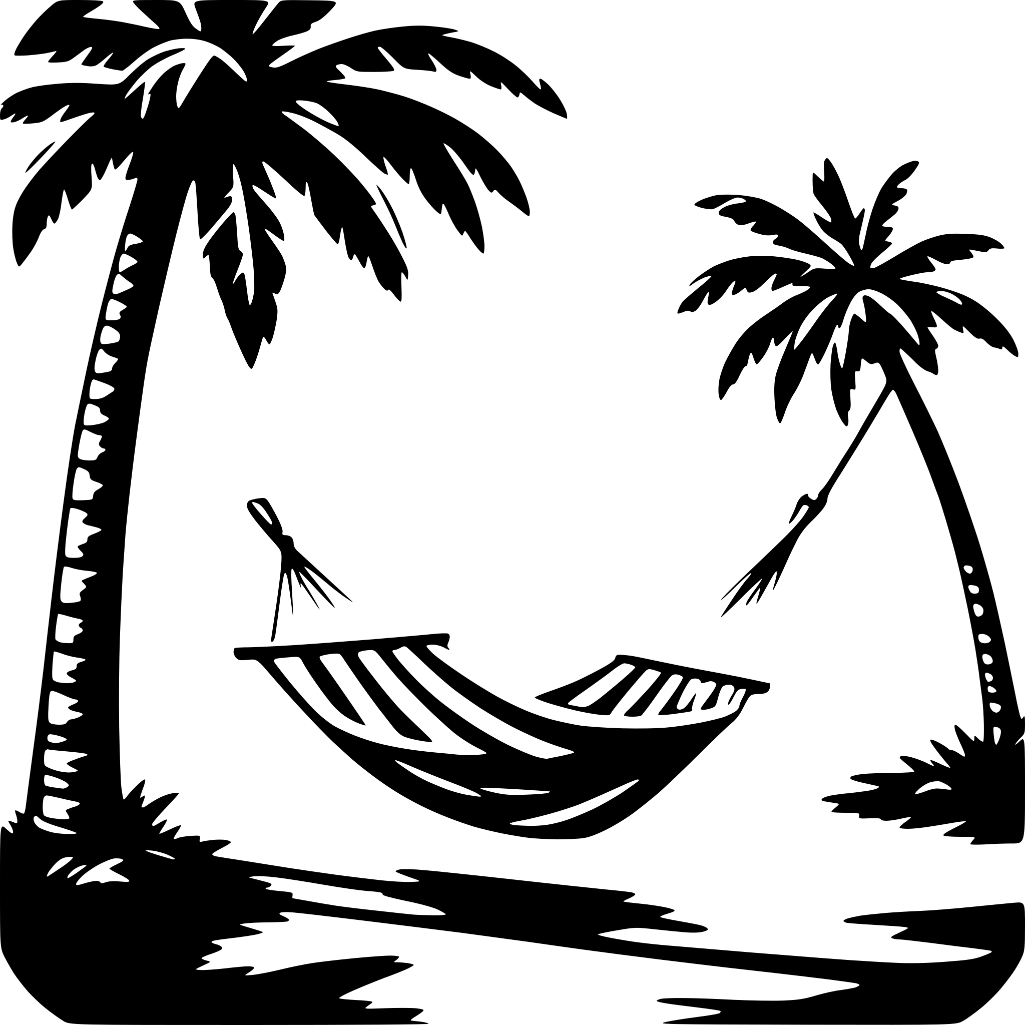 AI-generated SVG of a palm trees and hammock