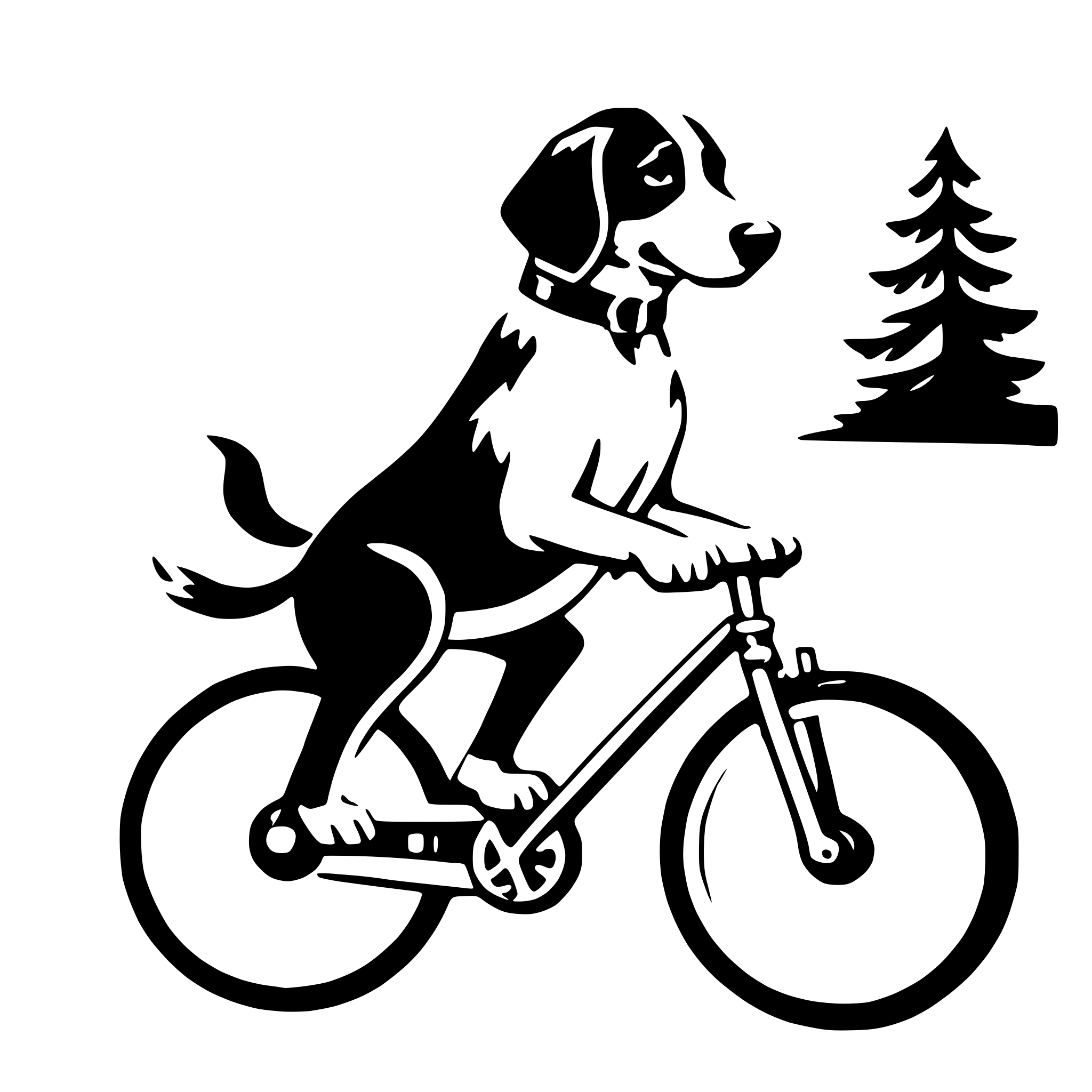 AI-generated SVG of 'dog on bicycle'