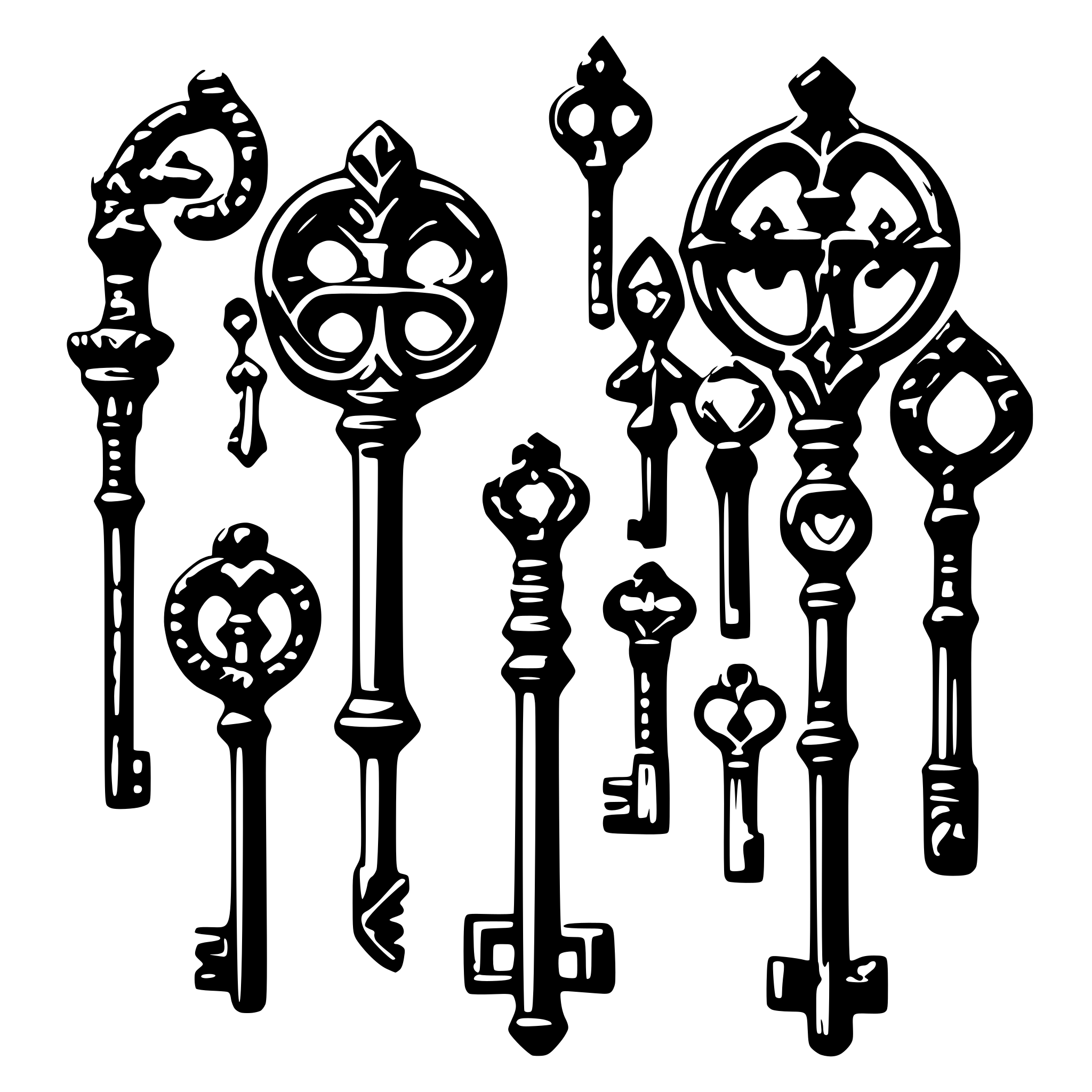AI-generated SVG of 'vintage keys'