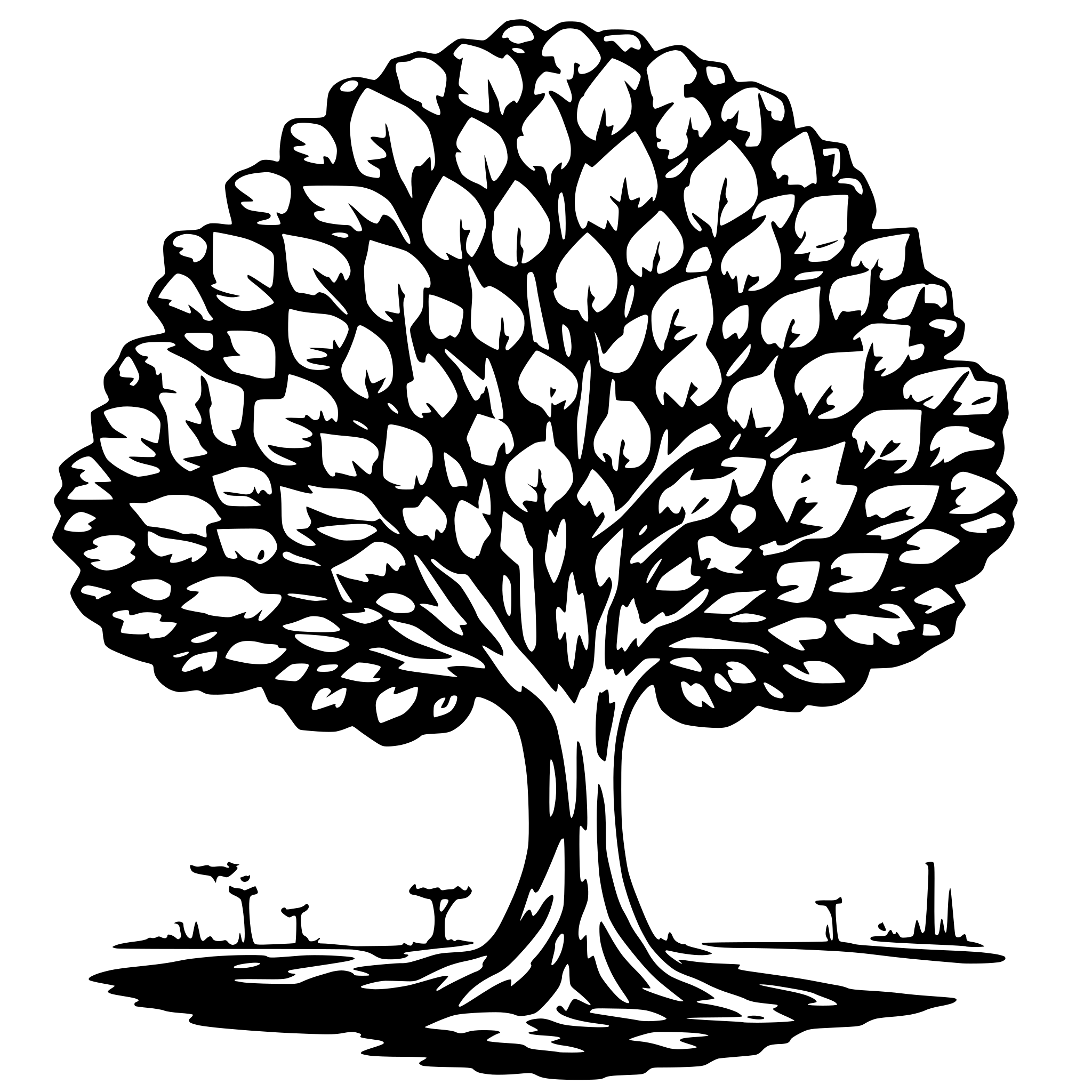 AI-generated SVG of a un arbusto muy frondoso