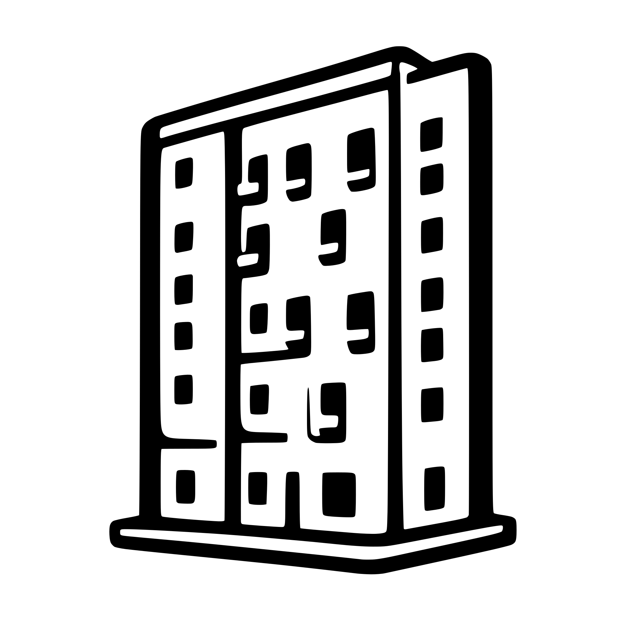 AI-generated SVG of a Simple rectangle representing an apartment building with 6 windows.