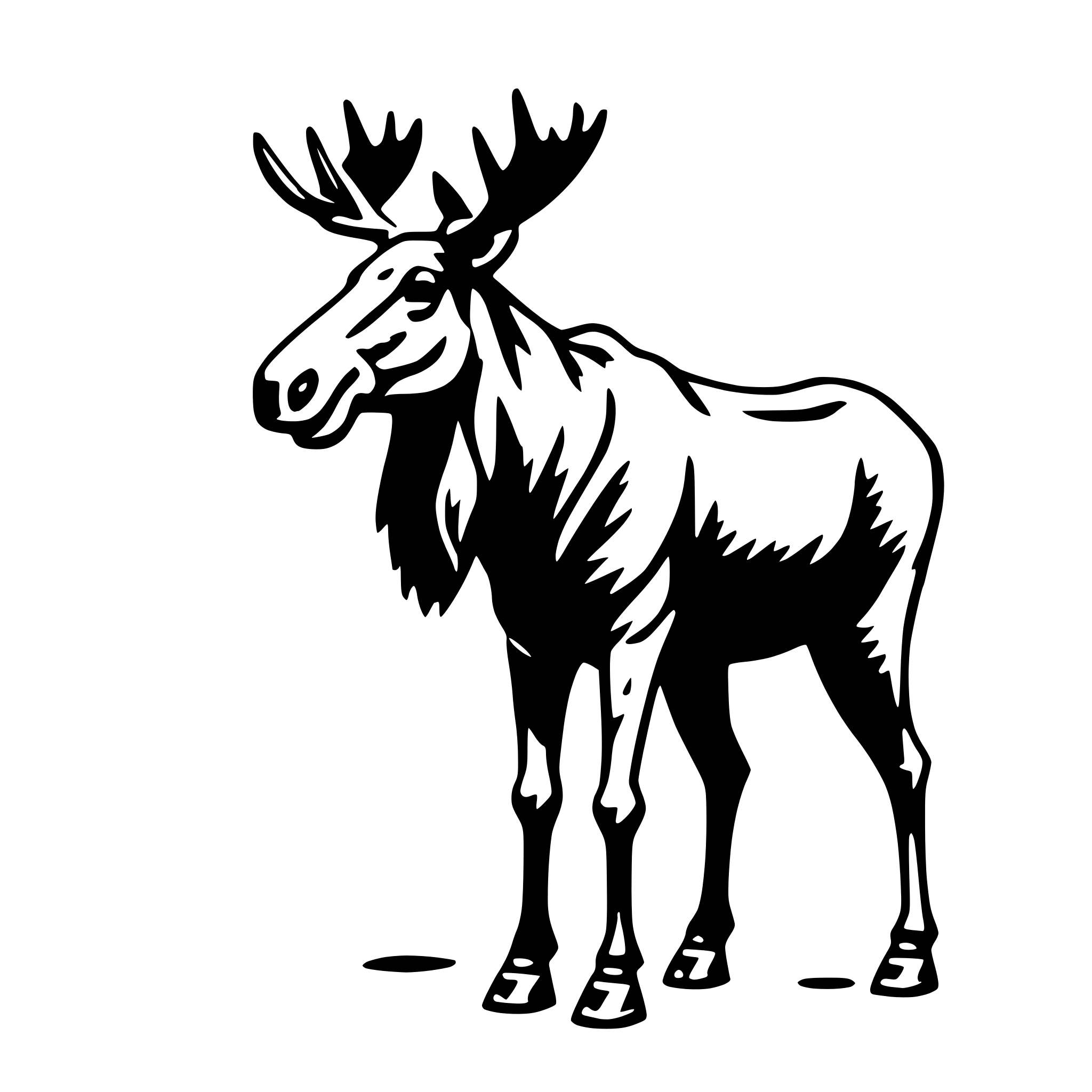 AI-generated SVG of 'moose with briefcase'