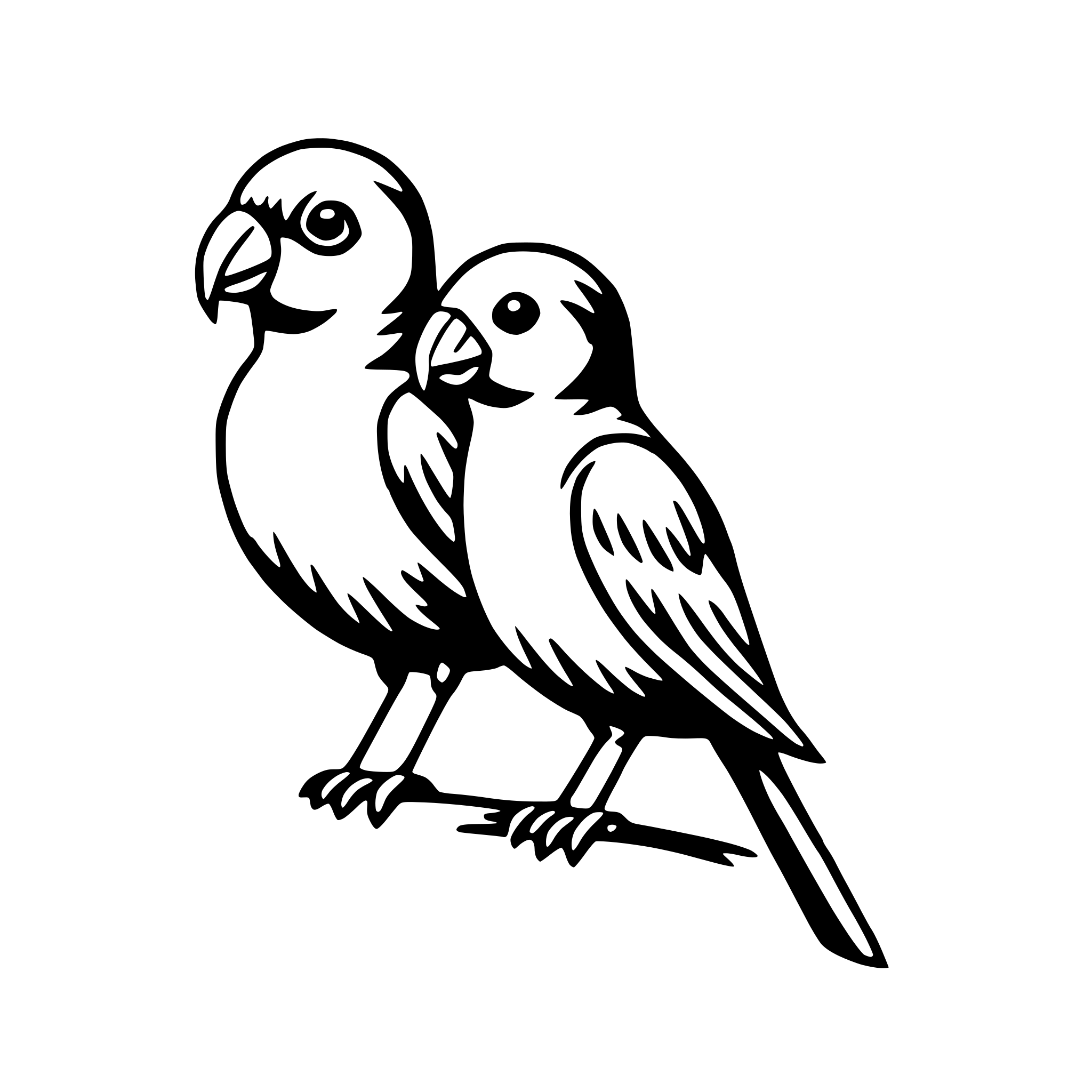 AI-generated SVG of a lovebirds