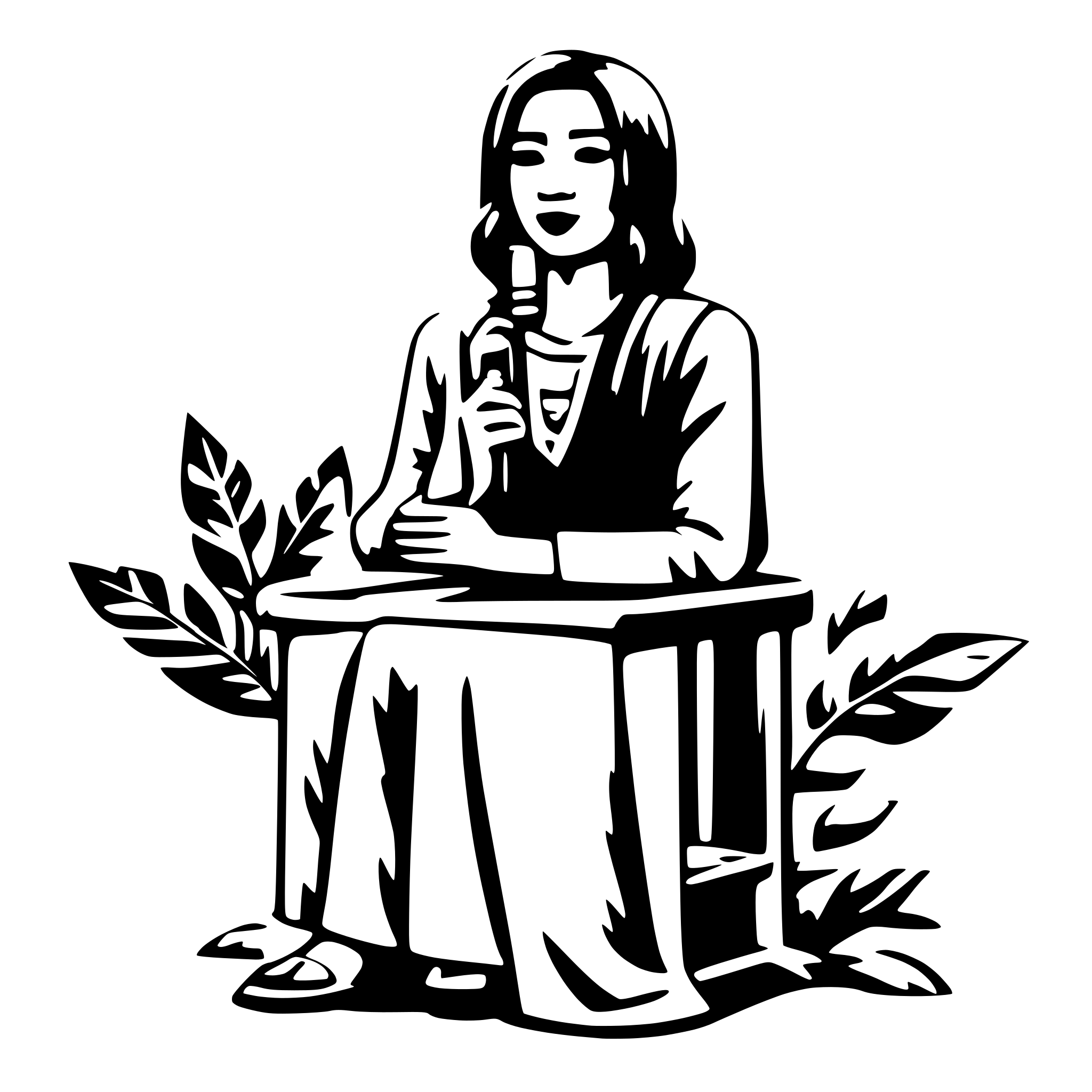AI-generated SVG of 'seorang duduk termenung'