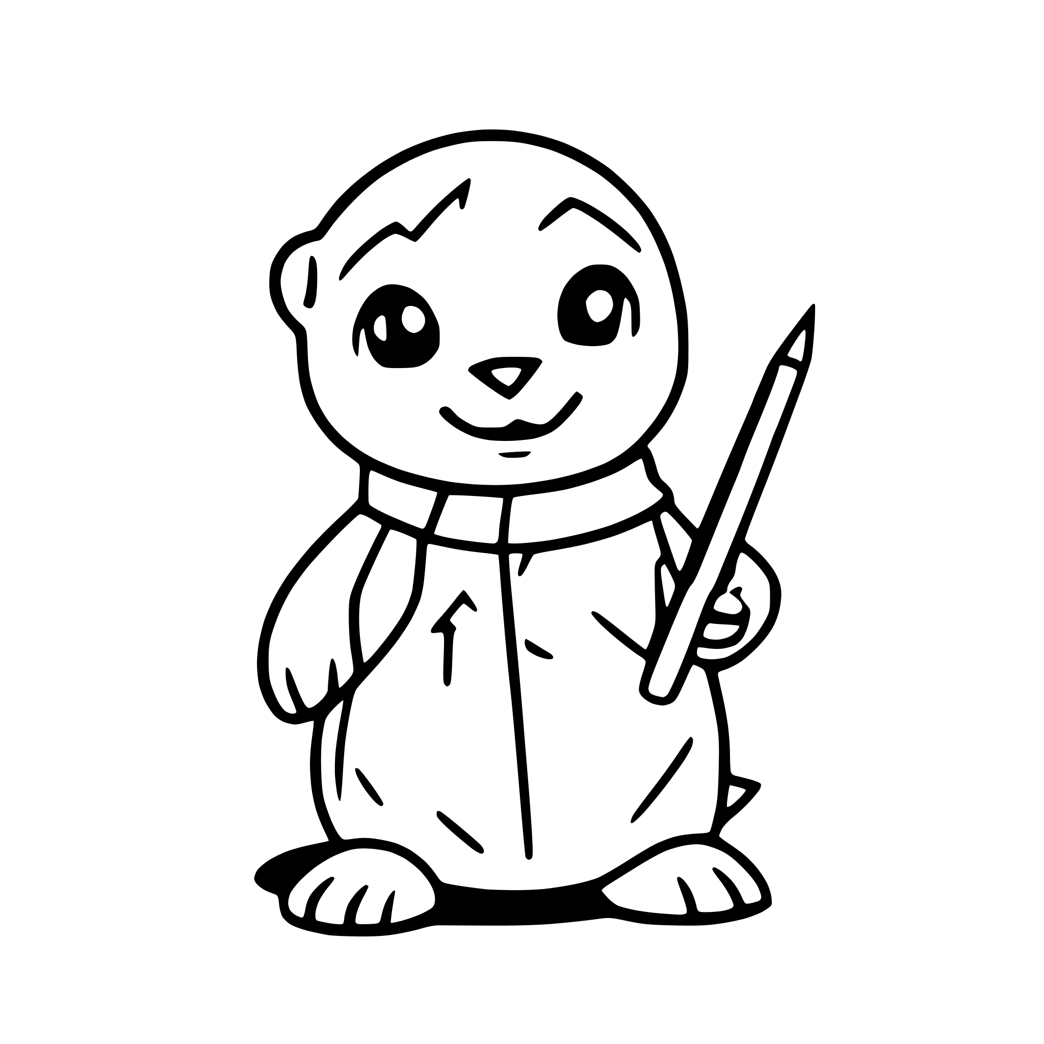 AI-generated SVG of a A seal holding a pen