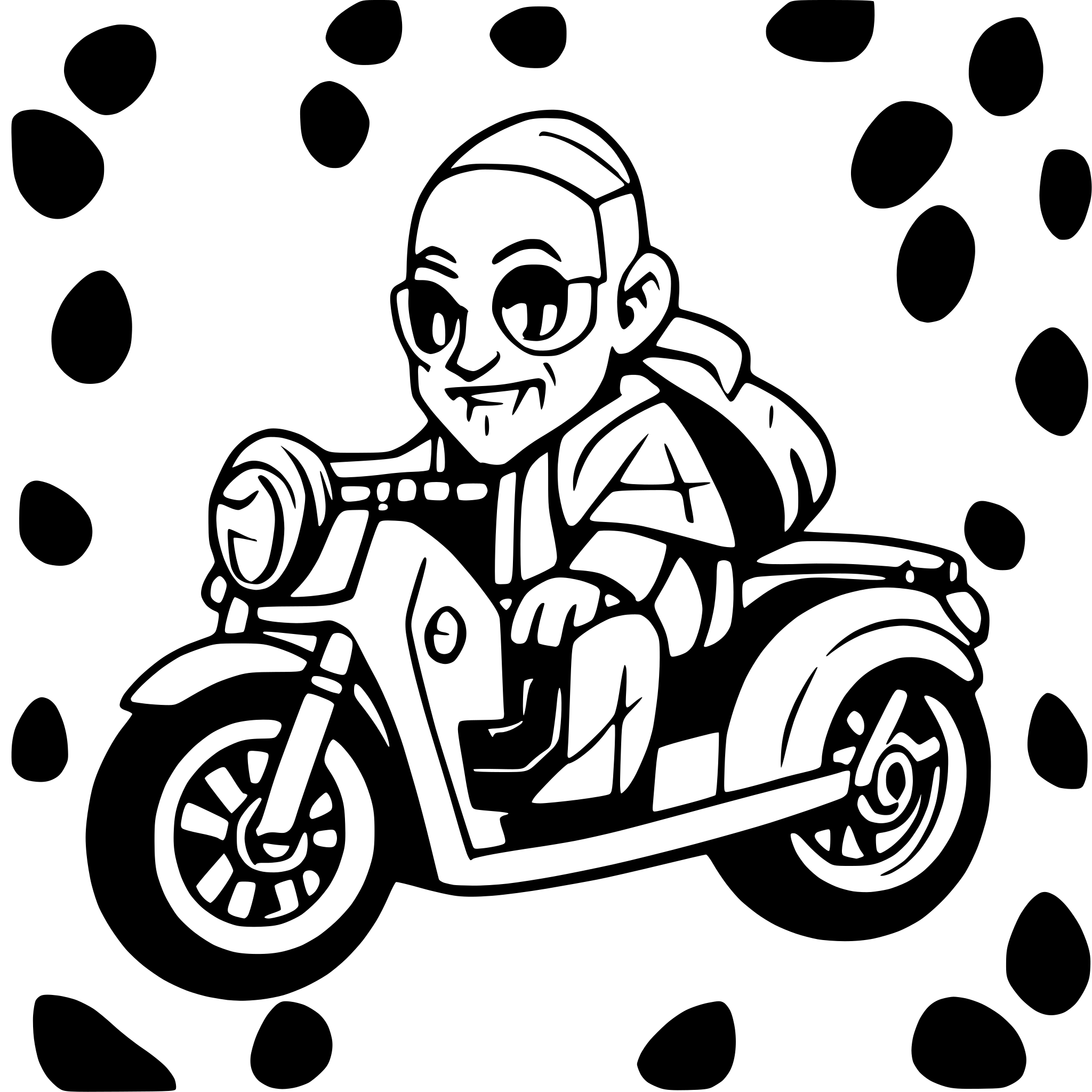 AI-generated SVG of a Pope riding a motorcycle