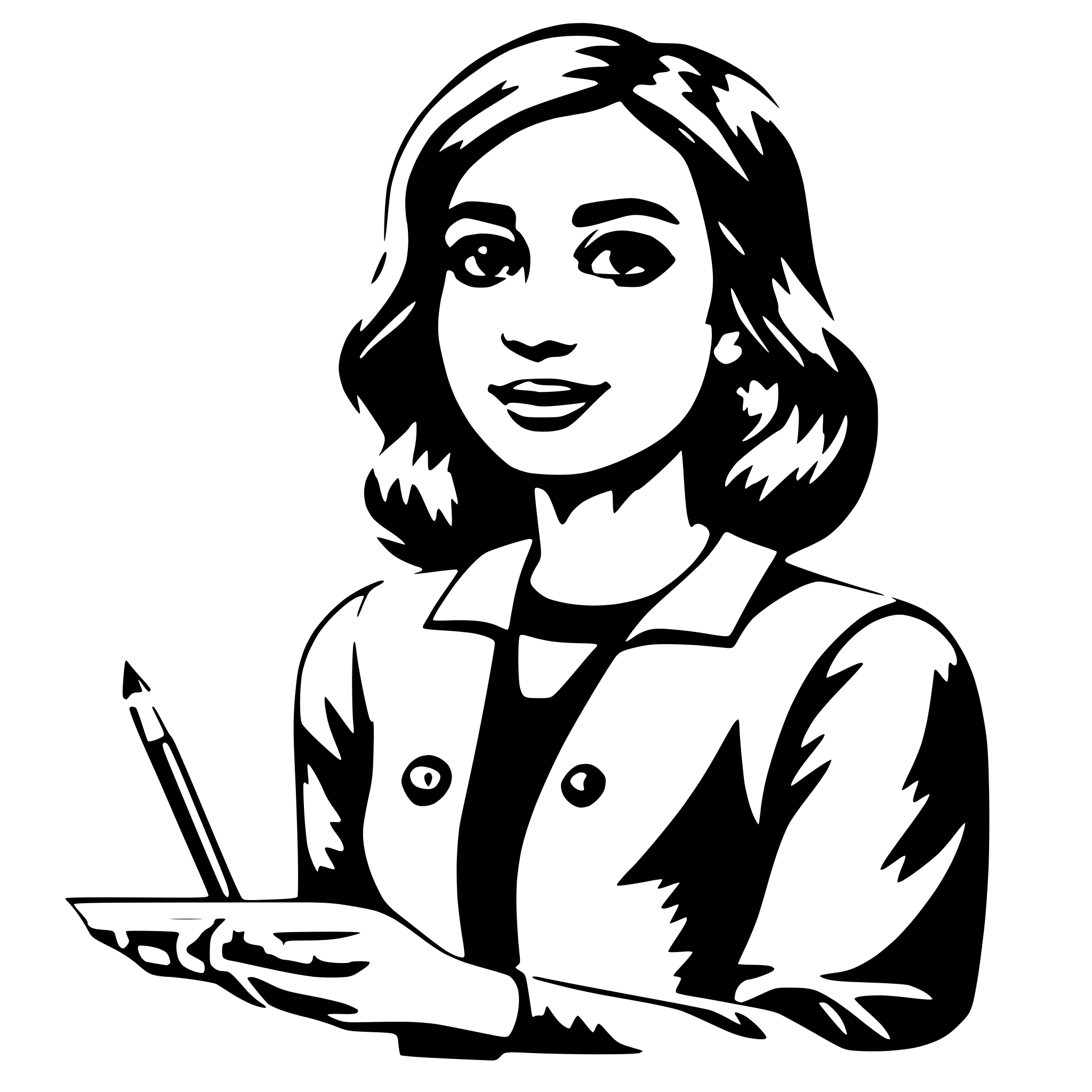 AI-generated SVG of a a female teacher