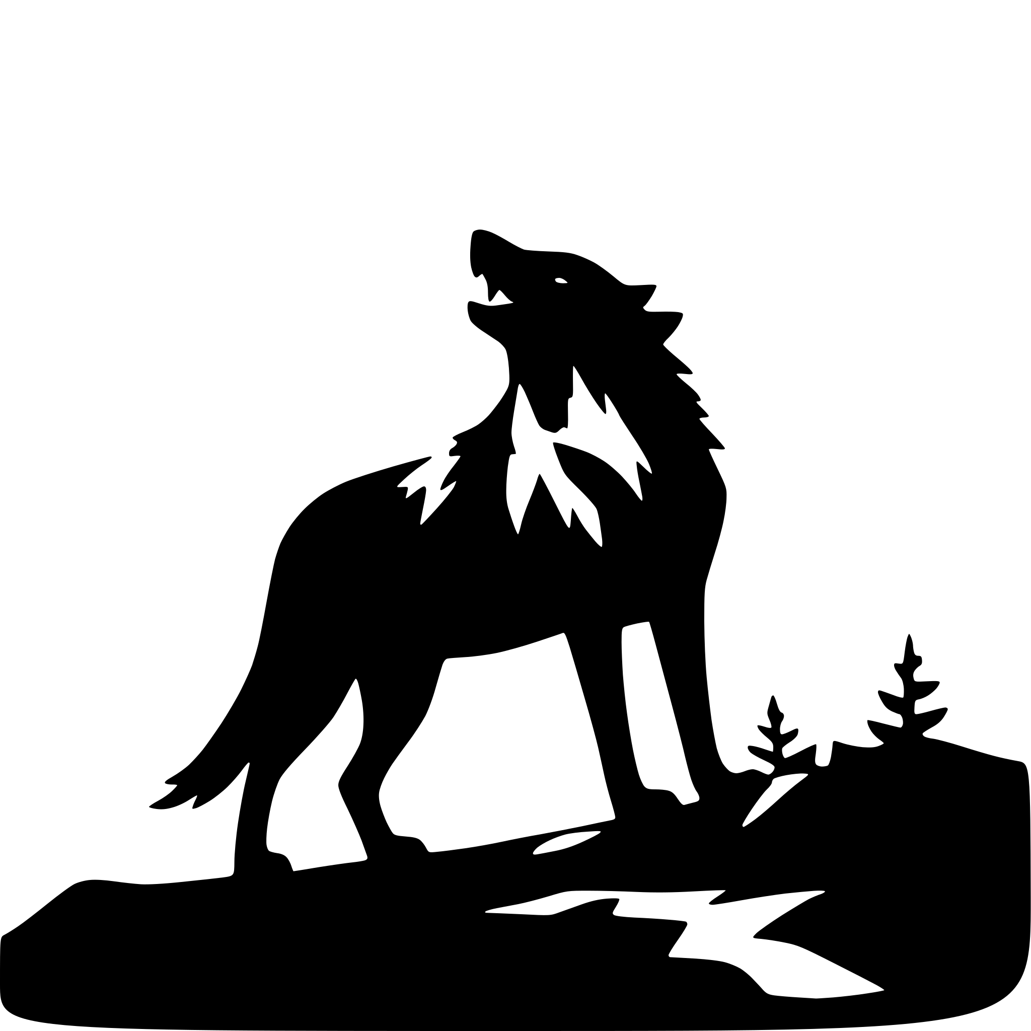 AI-generated SVG of a howling wolf on a cliff