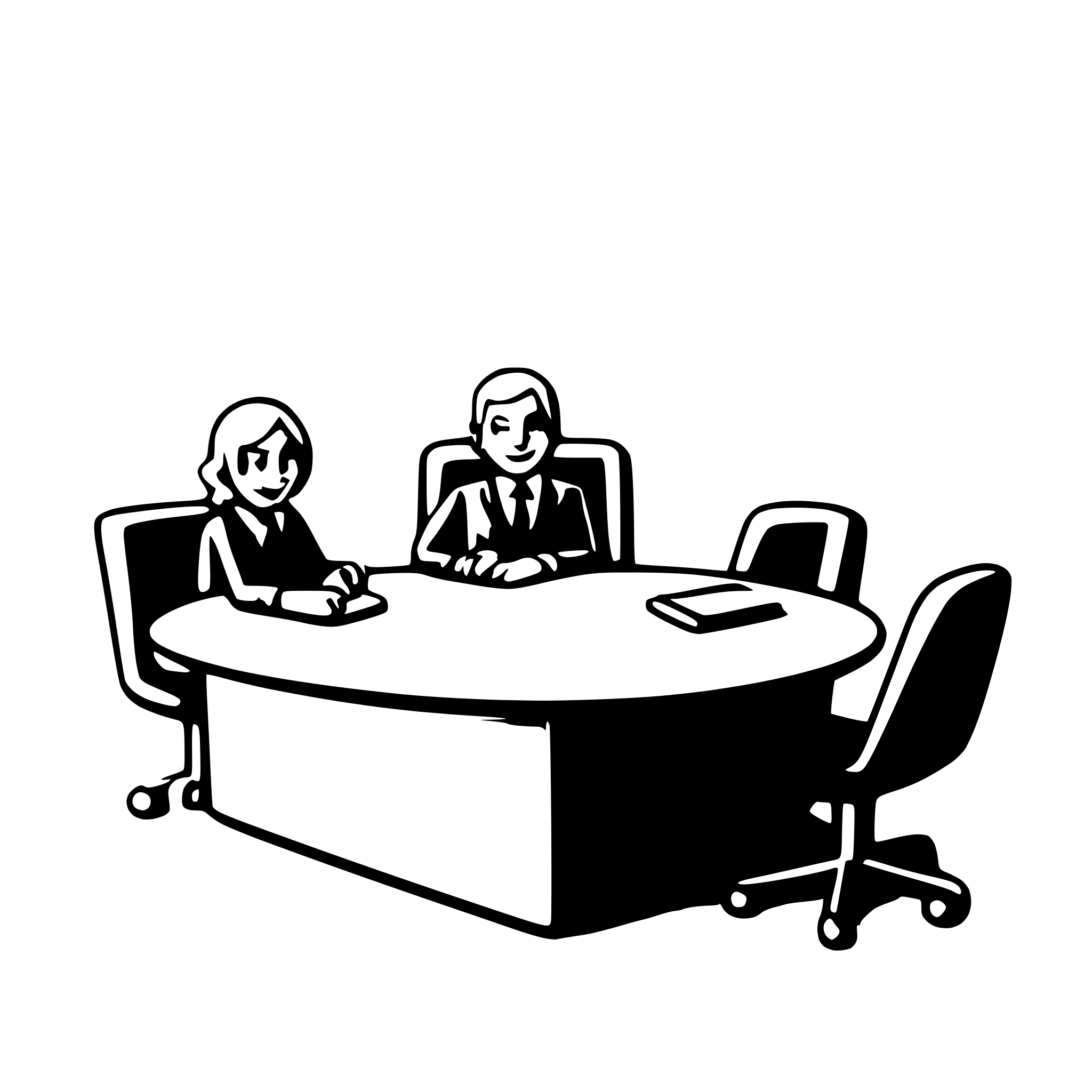 AI-generated SVG of 'Politicians meeting table tabelt presenting'