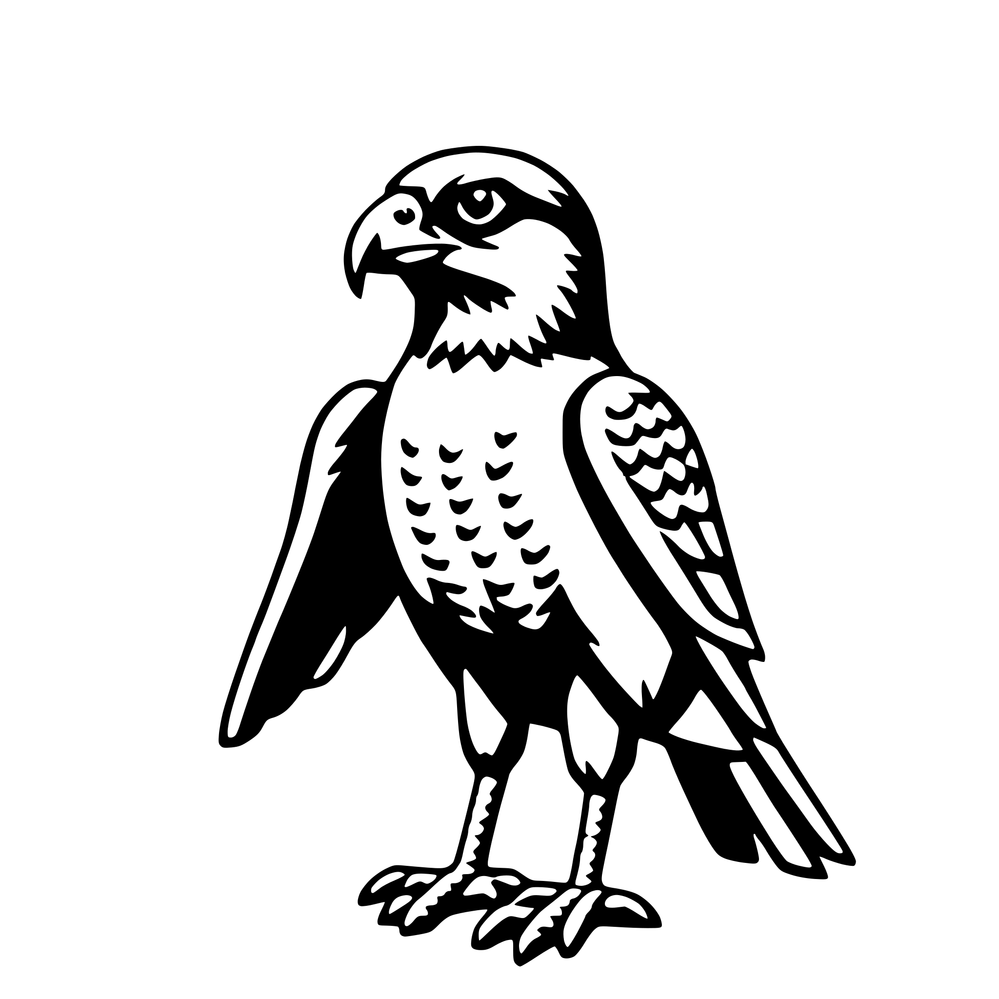 AI-generated SVG of a falcon with binoculars